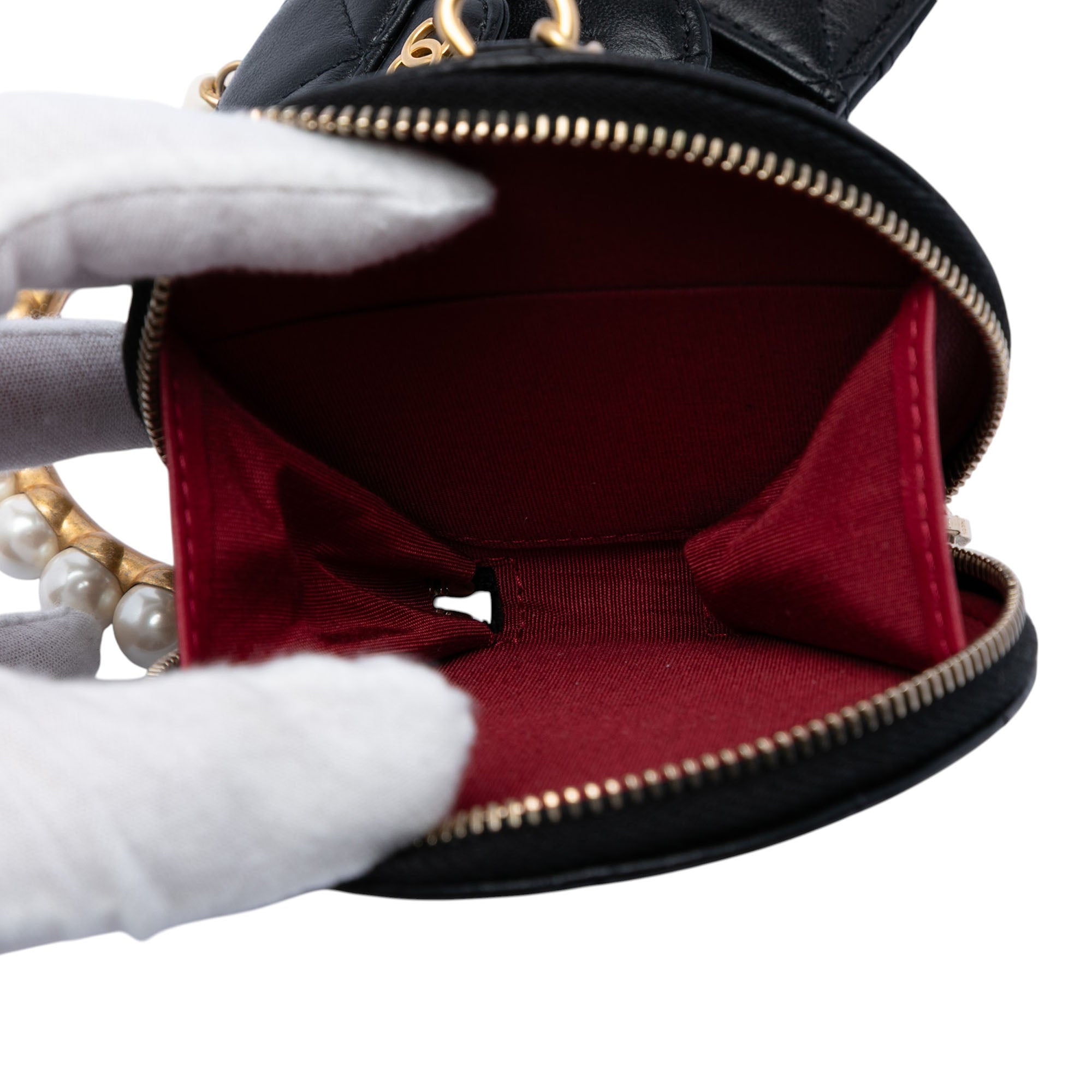 Chanel Quilted Lambskin Pearl Crown CC Wristlet Multi Pouches - image 4