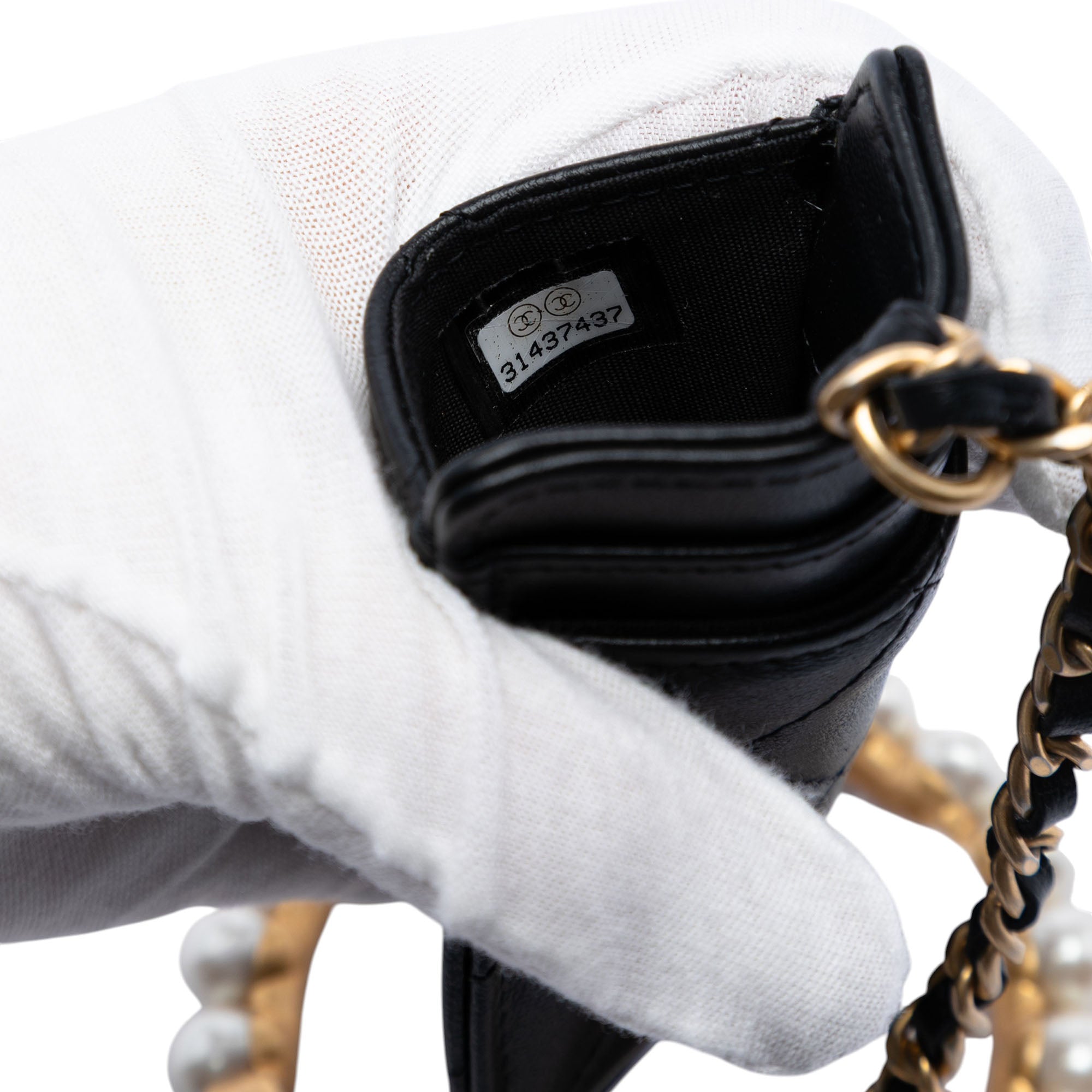 Chanel Quilted Lambskin Pearl Crown CC Wristlet Multi Pouches - image 5