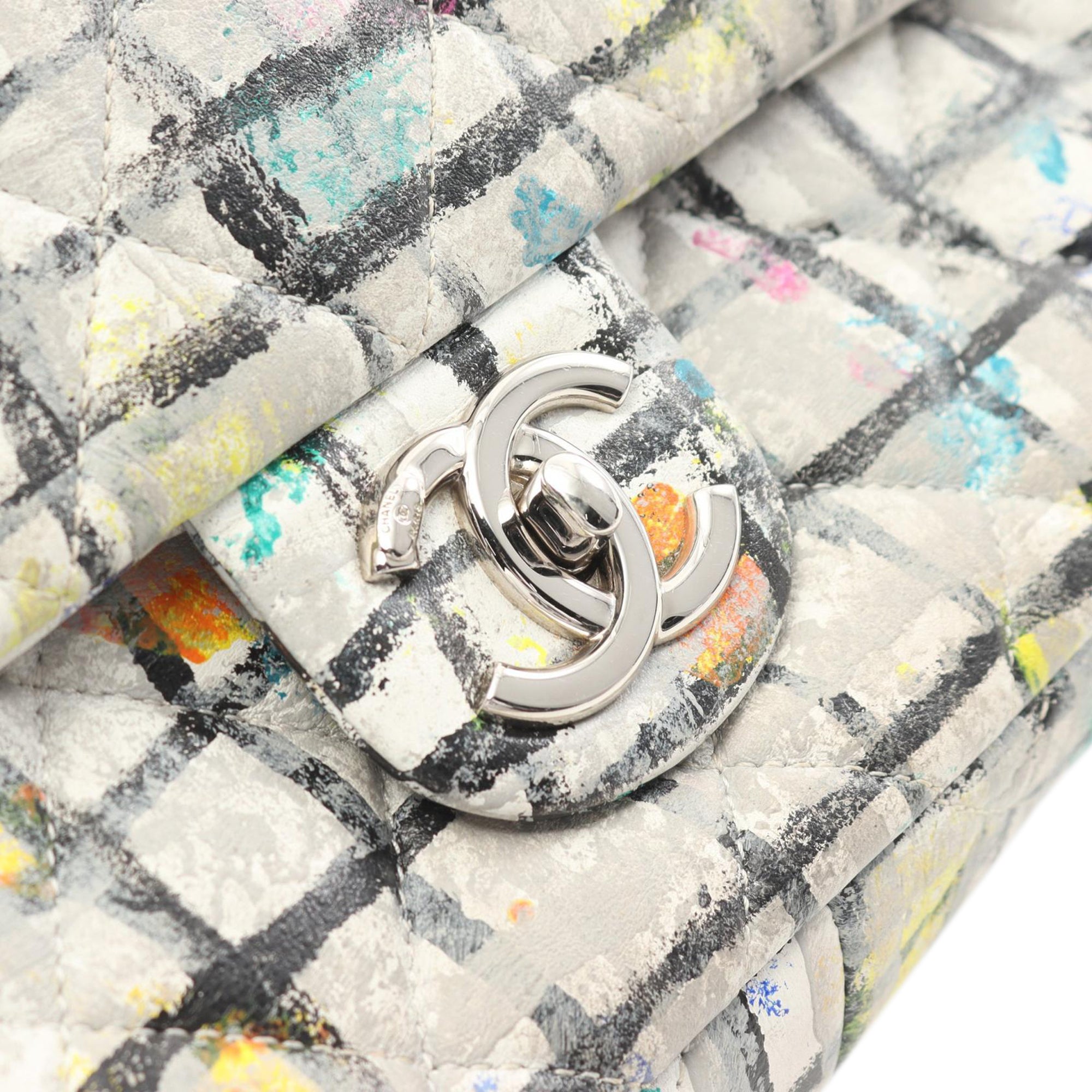 Chanel Medium Calfskin Hand Painted Graffiti Flap - image 7