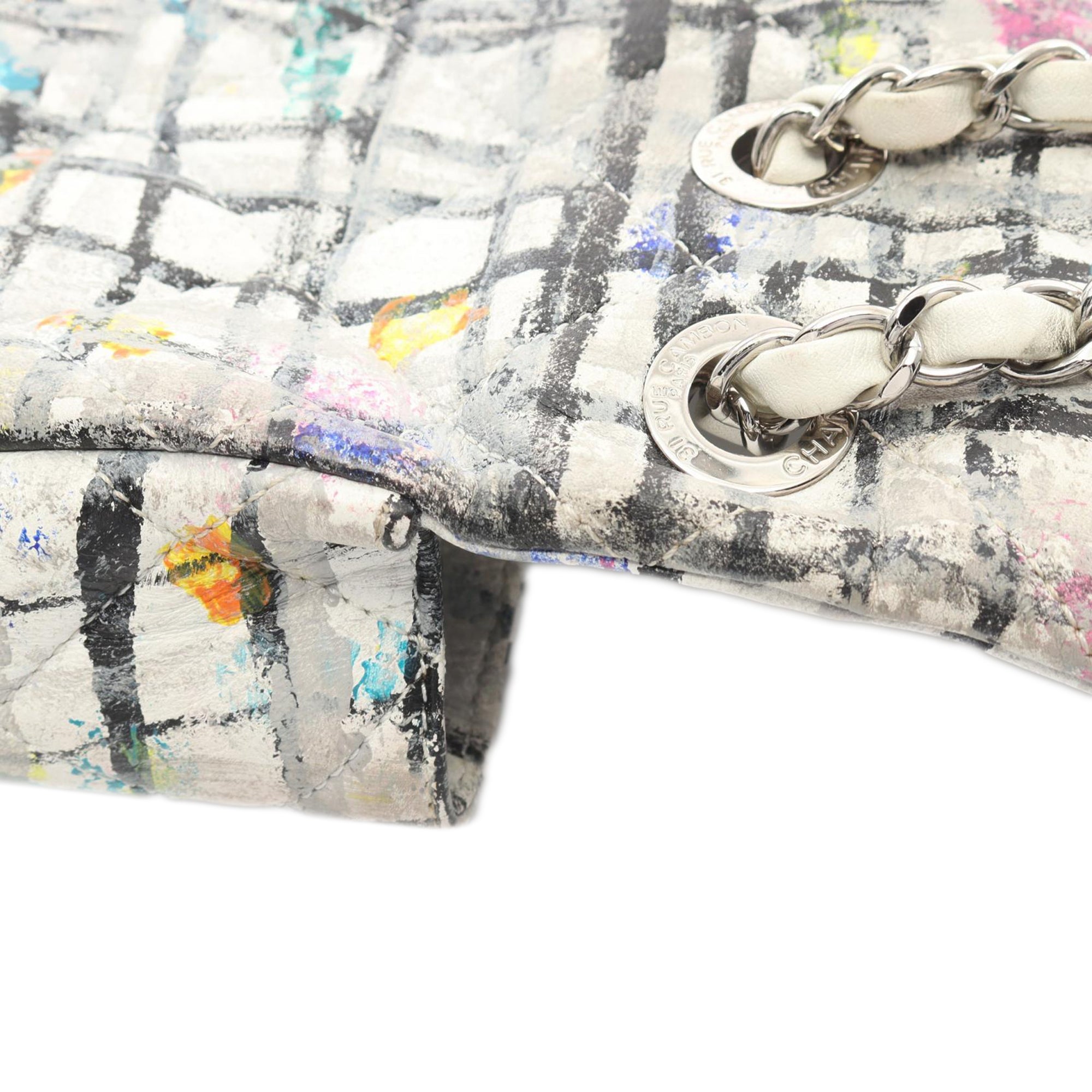 Chanel Medium Calfskin Hand Painted Graffiti Flap - image 9