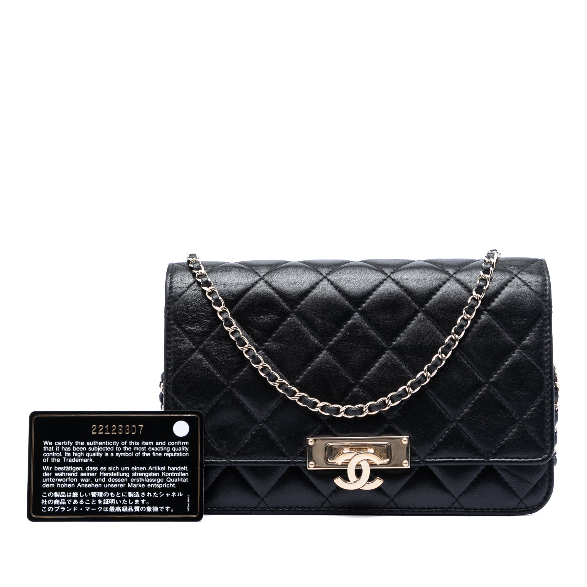 Chanel Quilted Lambskin Golden Class Wallet On Chain - image 8