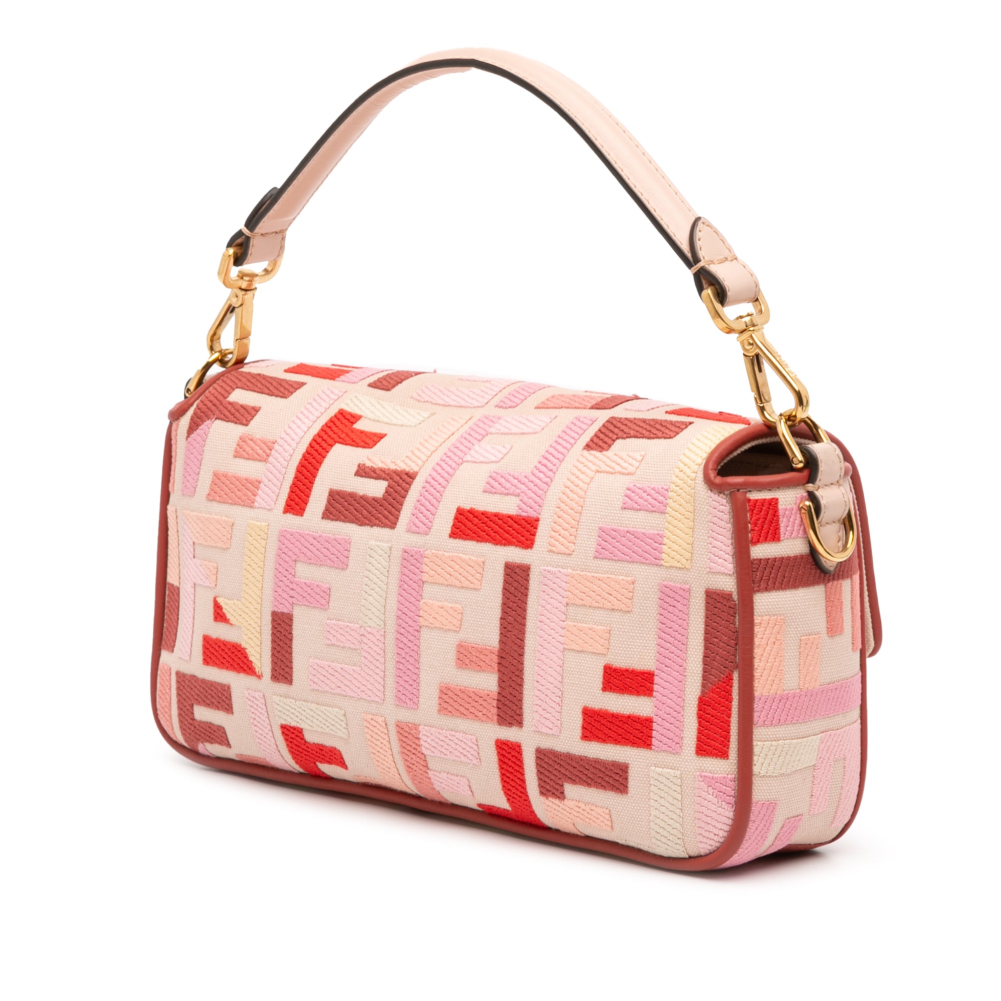 Fendi Zucca Embroidered Canvas Baguette Satchel - image 2