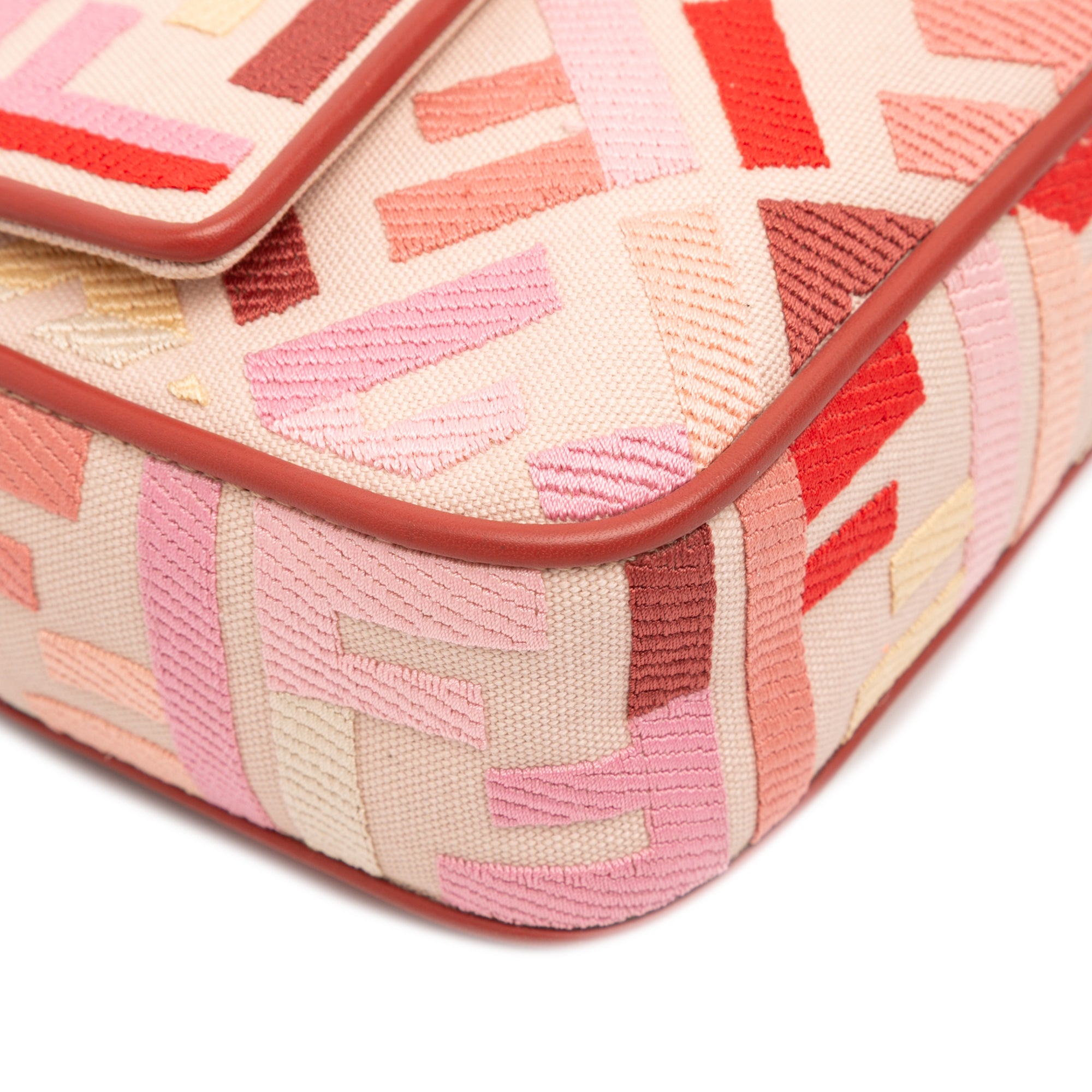 Fendi Zucca Embroidered Canvas Baguette Satchel - image 9