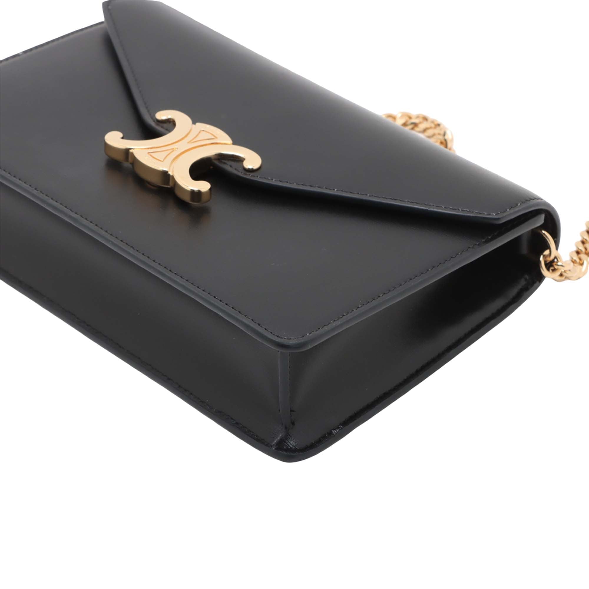 Celine Shiny Calfskin Triomphe Margo Wallet on Chain - image 8