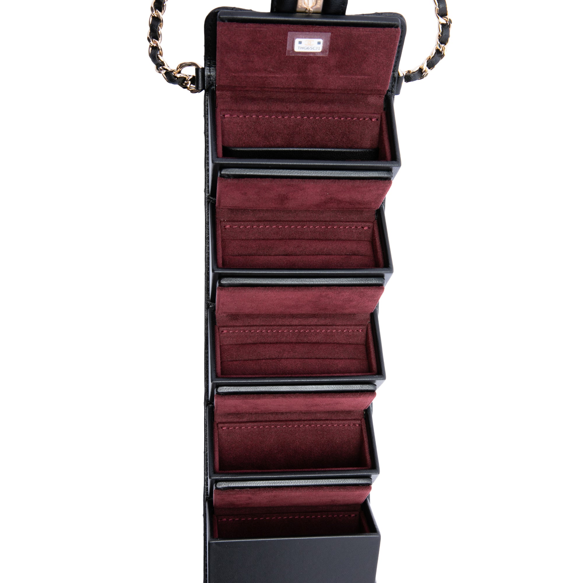 Chanel CC Quilted Lambskin Foldable Jewelry Box with Chain - image 4