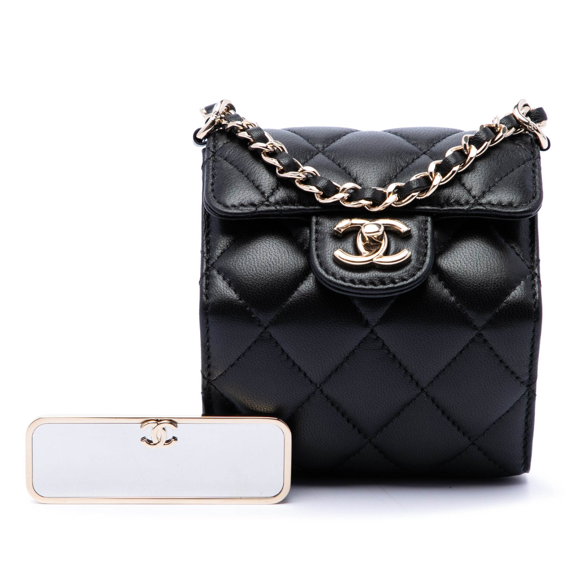 Chanel CC Quilted Lambskin Foldable Jewelry Box with Chain - image 7
