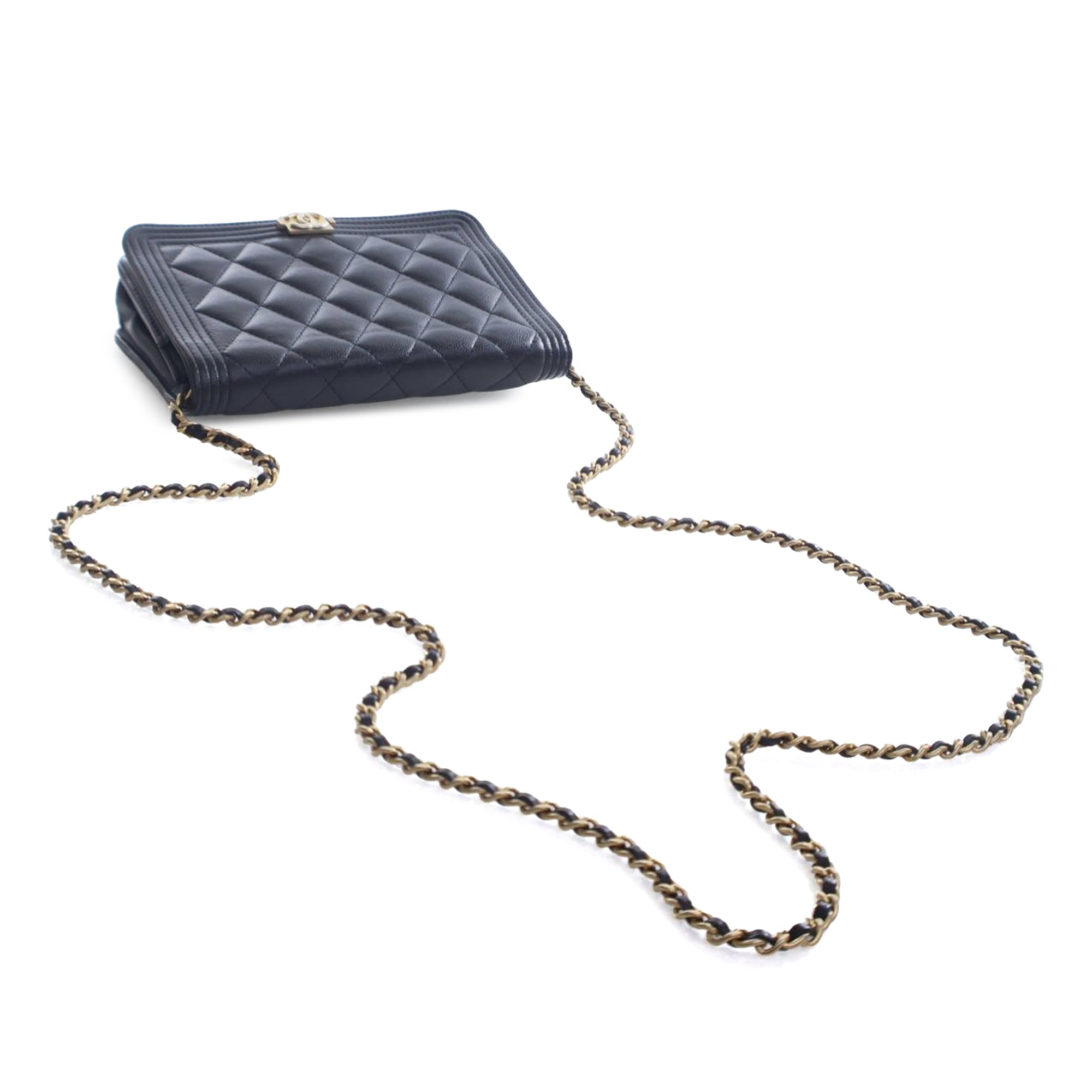 Chanel Quilted Caviar Boy Wallet on Chain - image 12