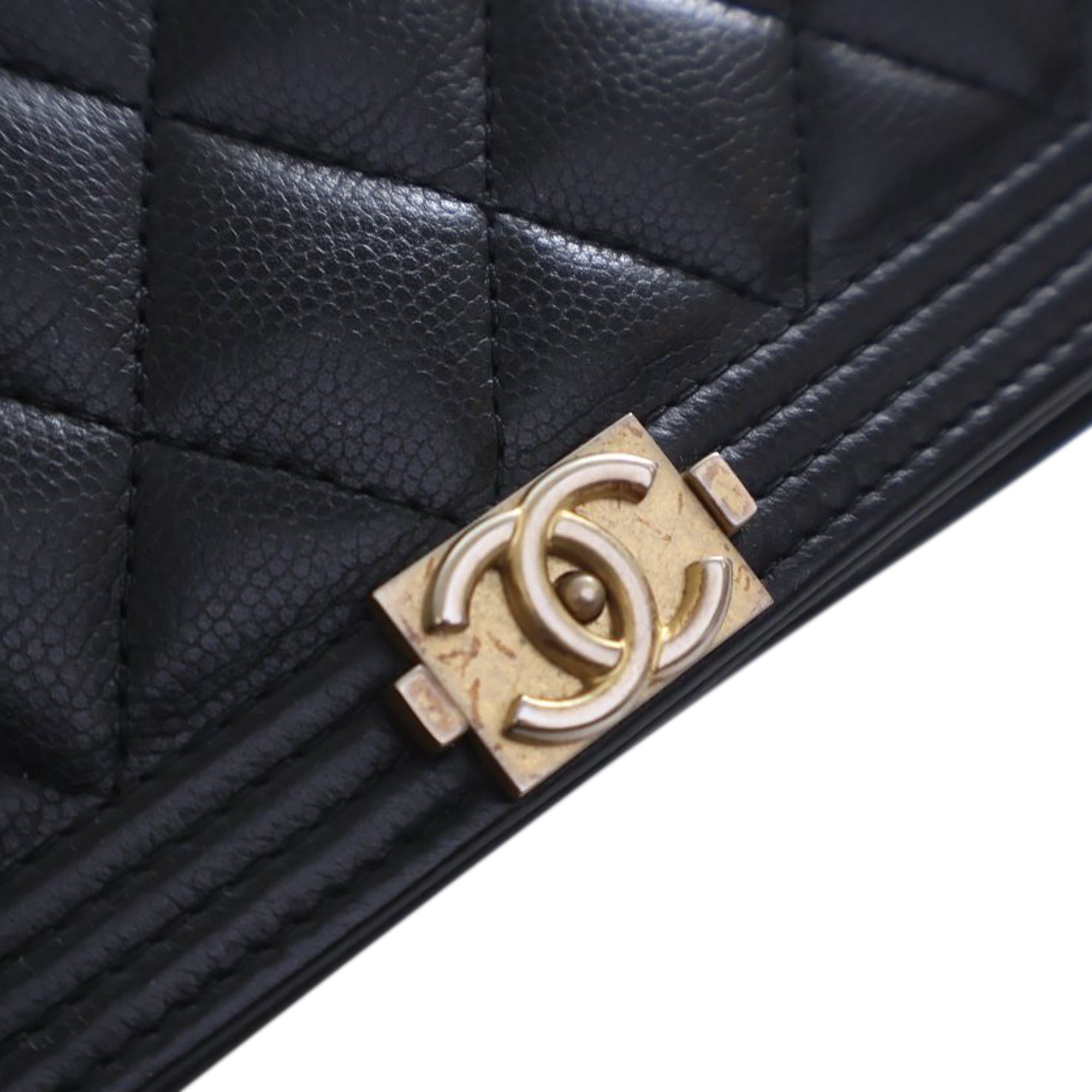 Chanel Quilted Caviar Boy Wallet on Chain - image 5
