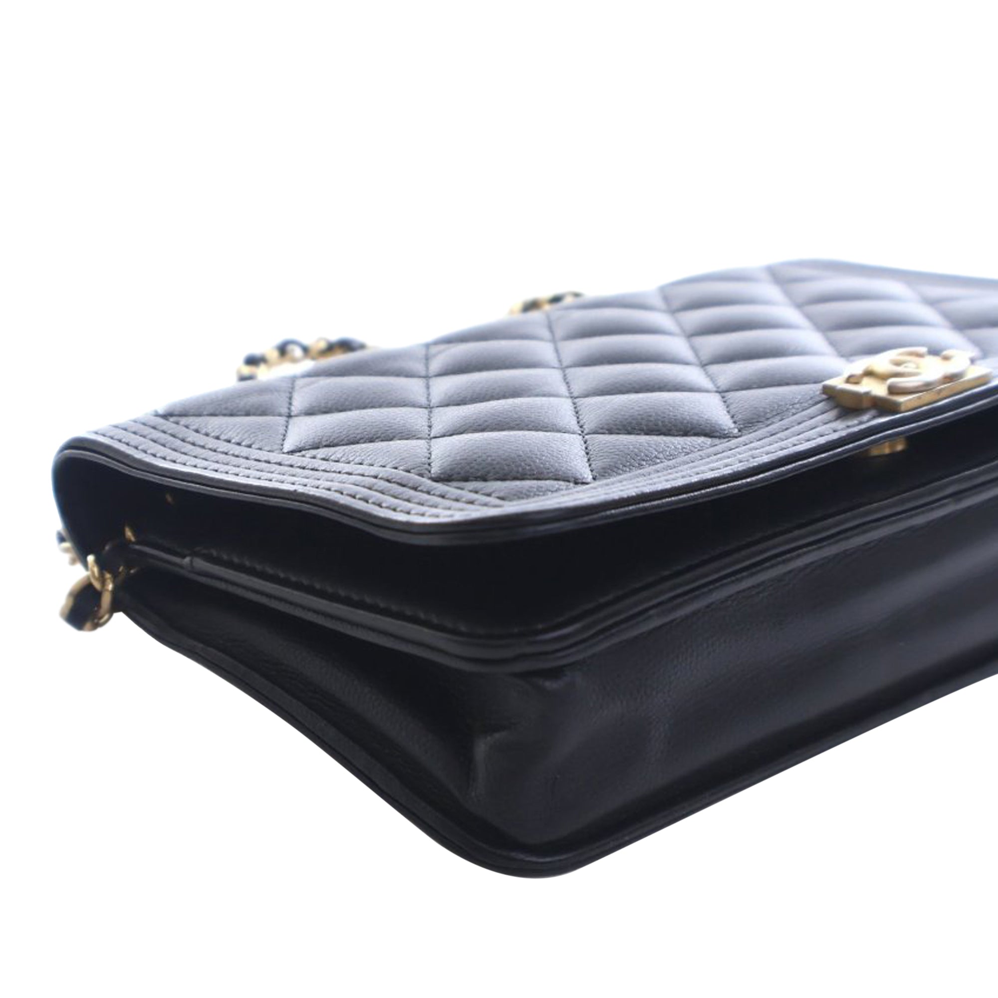 Chanel Quilted Caviar Boy Wallet on Chain - image 9