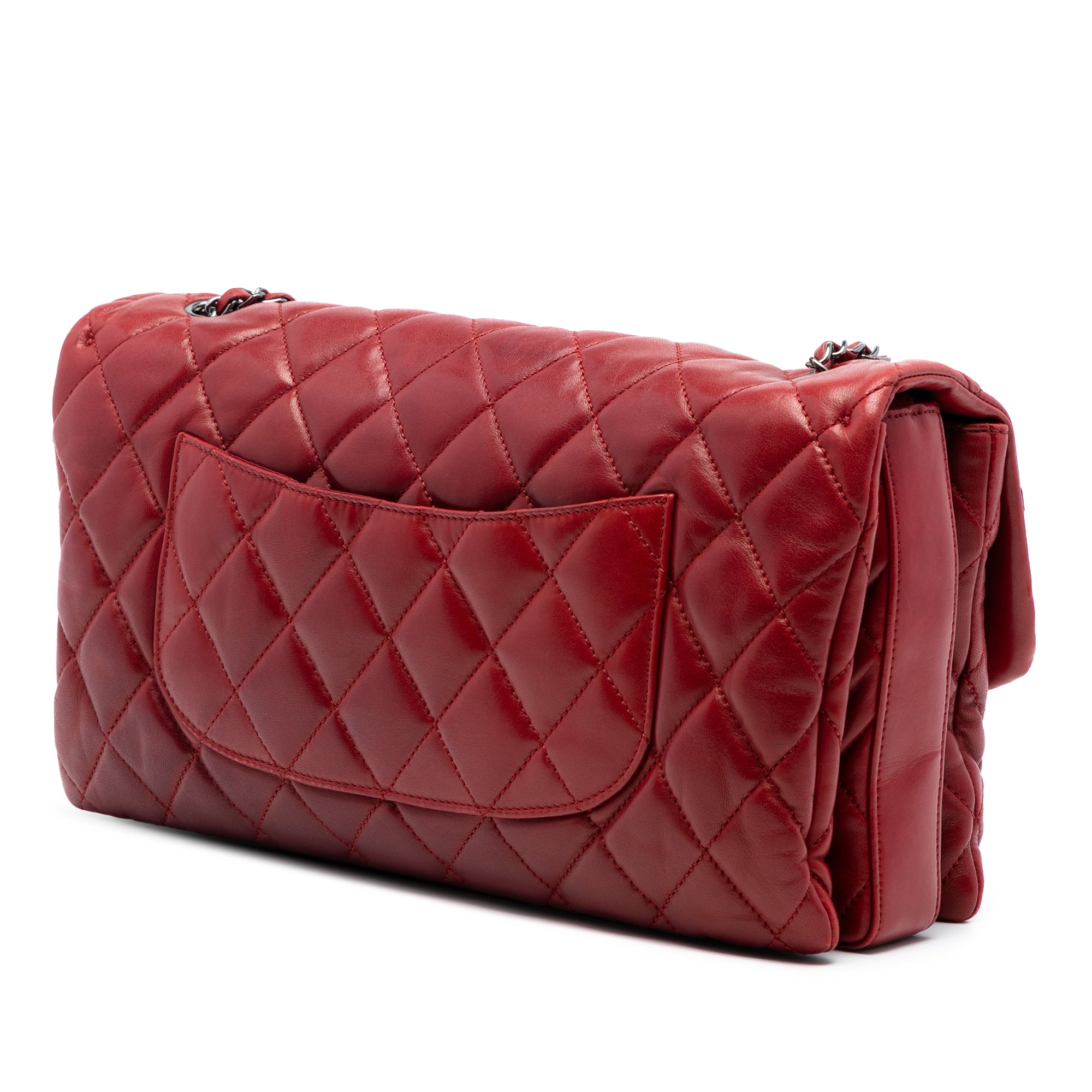 Chanel Maxi Quilted Lambskin 3 Accordion Flap - image 2