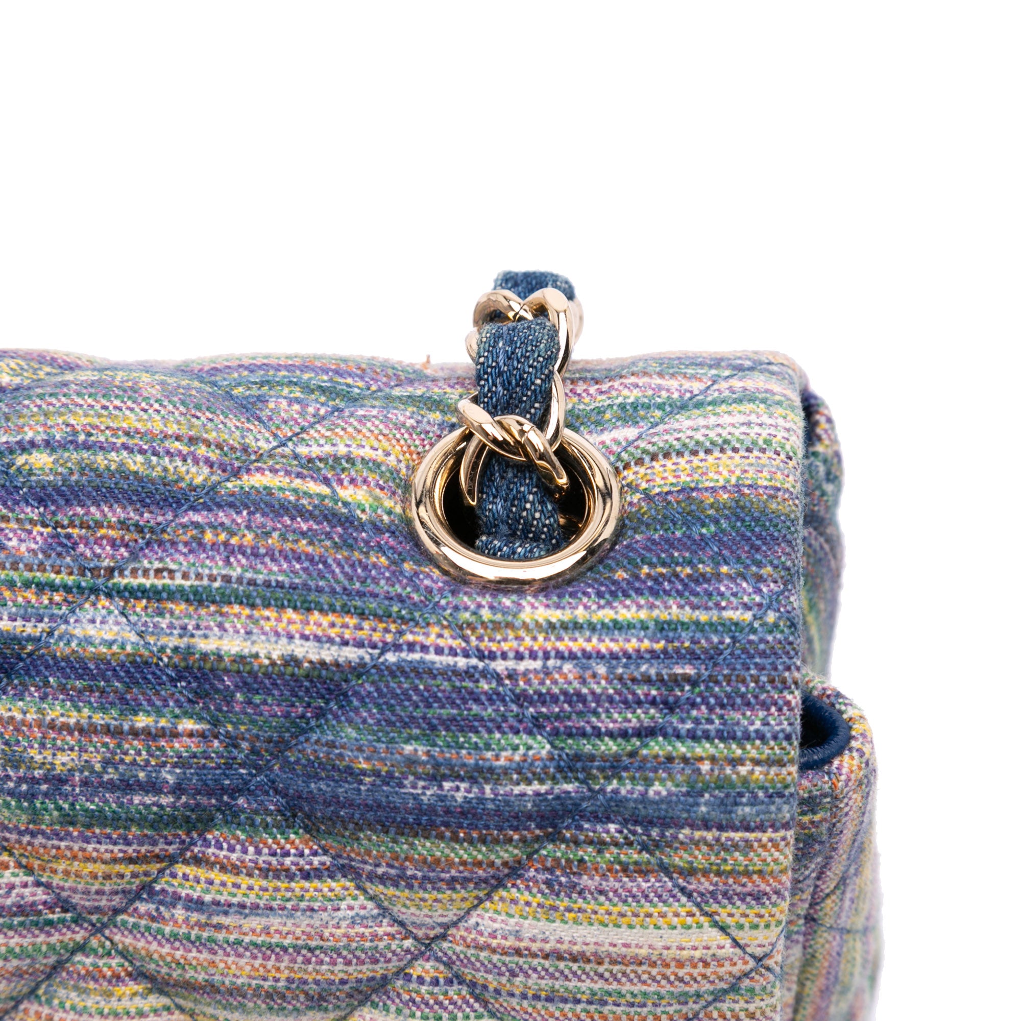 Chanel Mini Rectangular Classic Multicolor Denim Single Flap - image 10