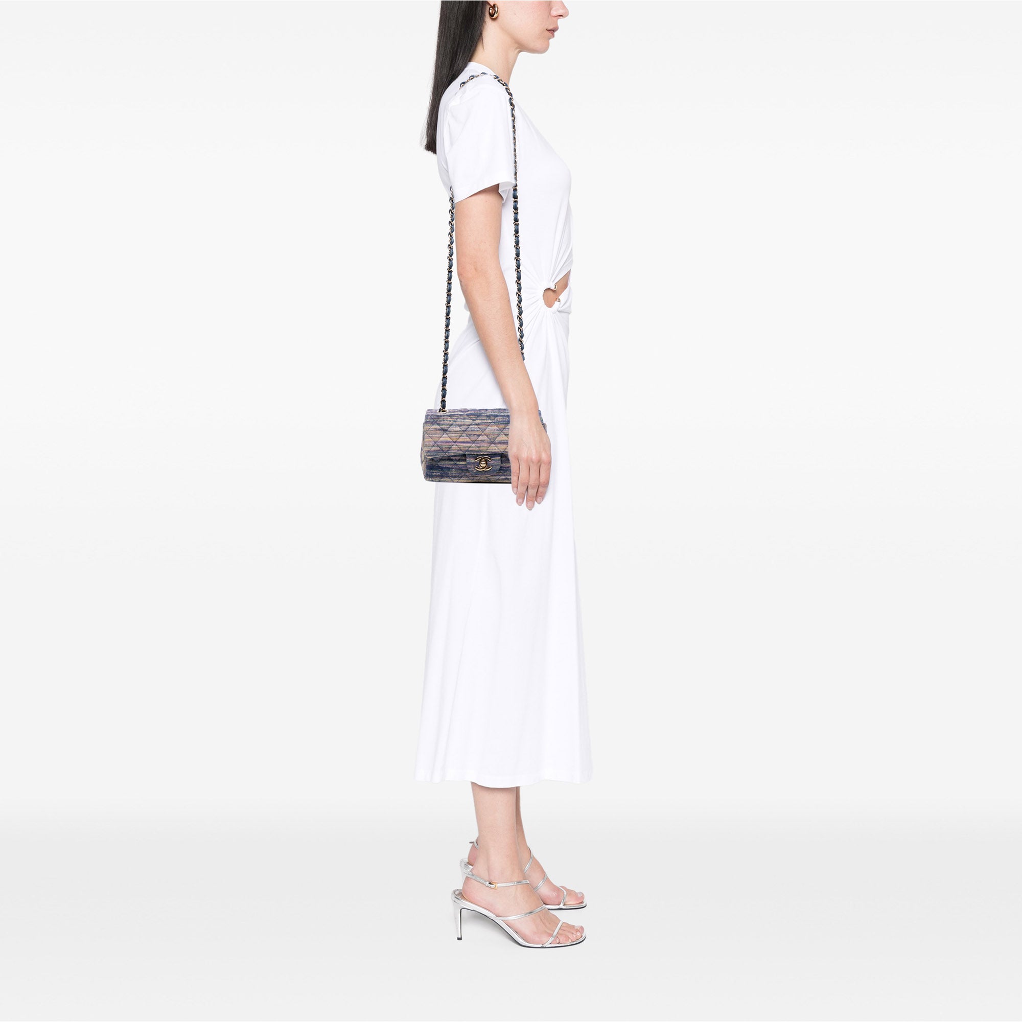 Chanel Mini Rectangular Classic Multicolor Denim Single Flap - image 11