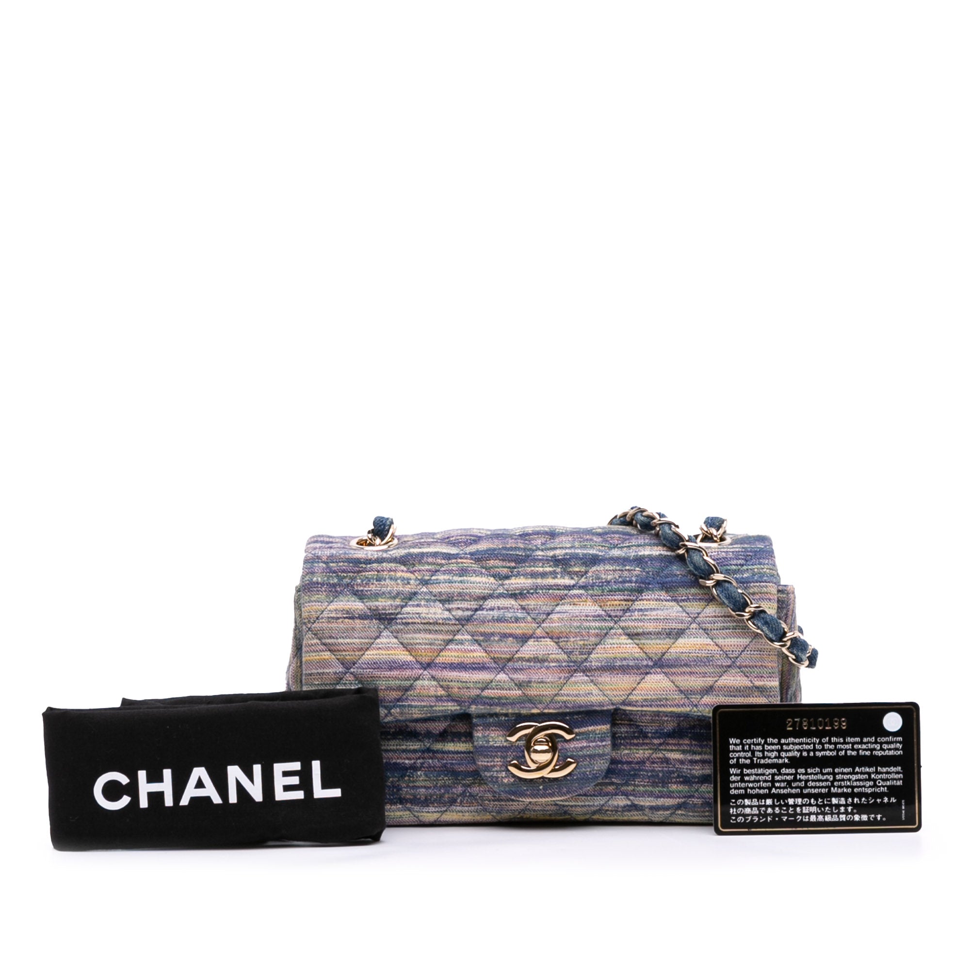 Chanel Mini Rectangular Classic Multicolor Denim Single Flap - image 12