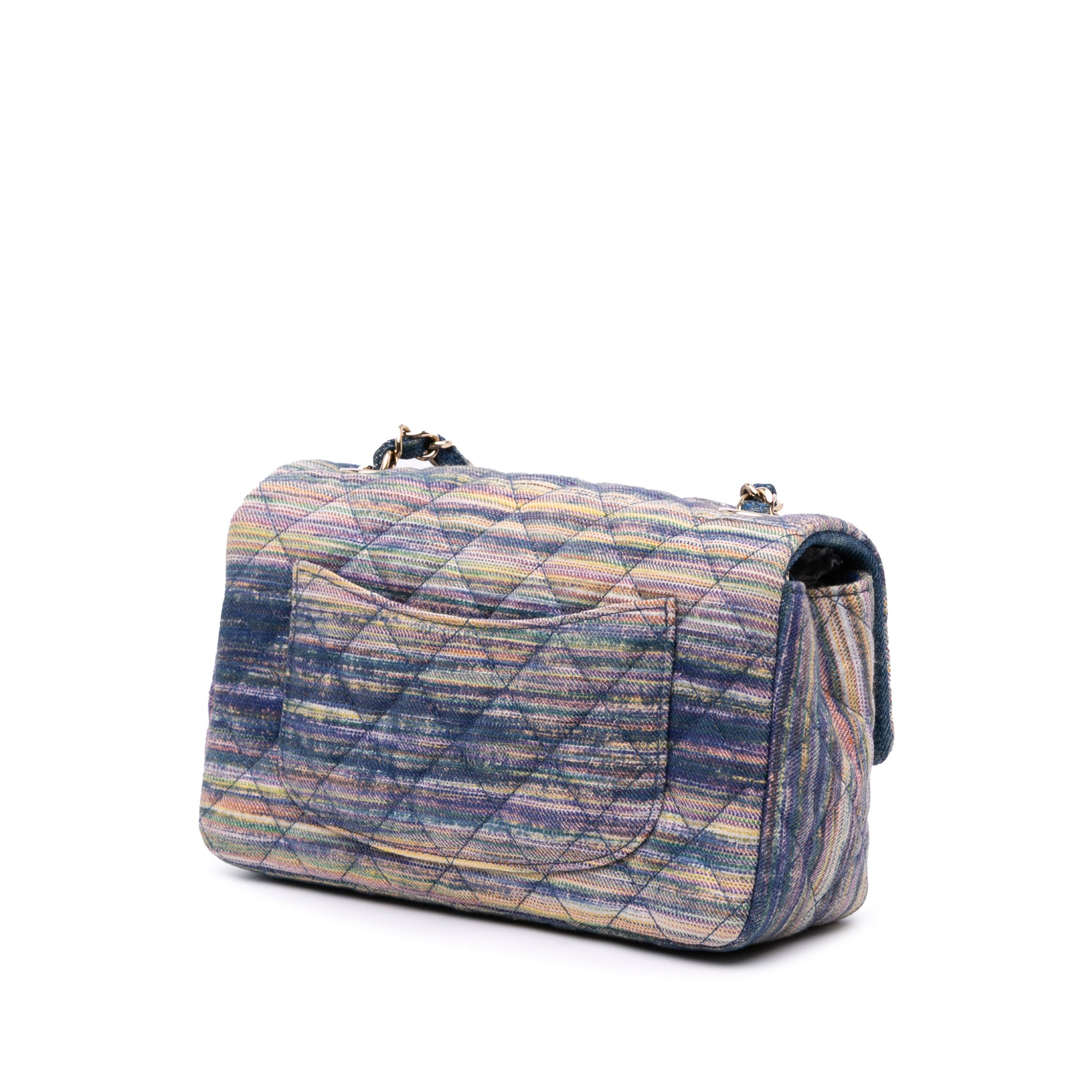 Chanel Mini Rectangular Classic Multicolor Denim Single Flap - image 2