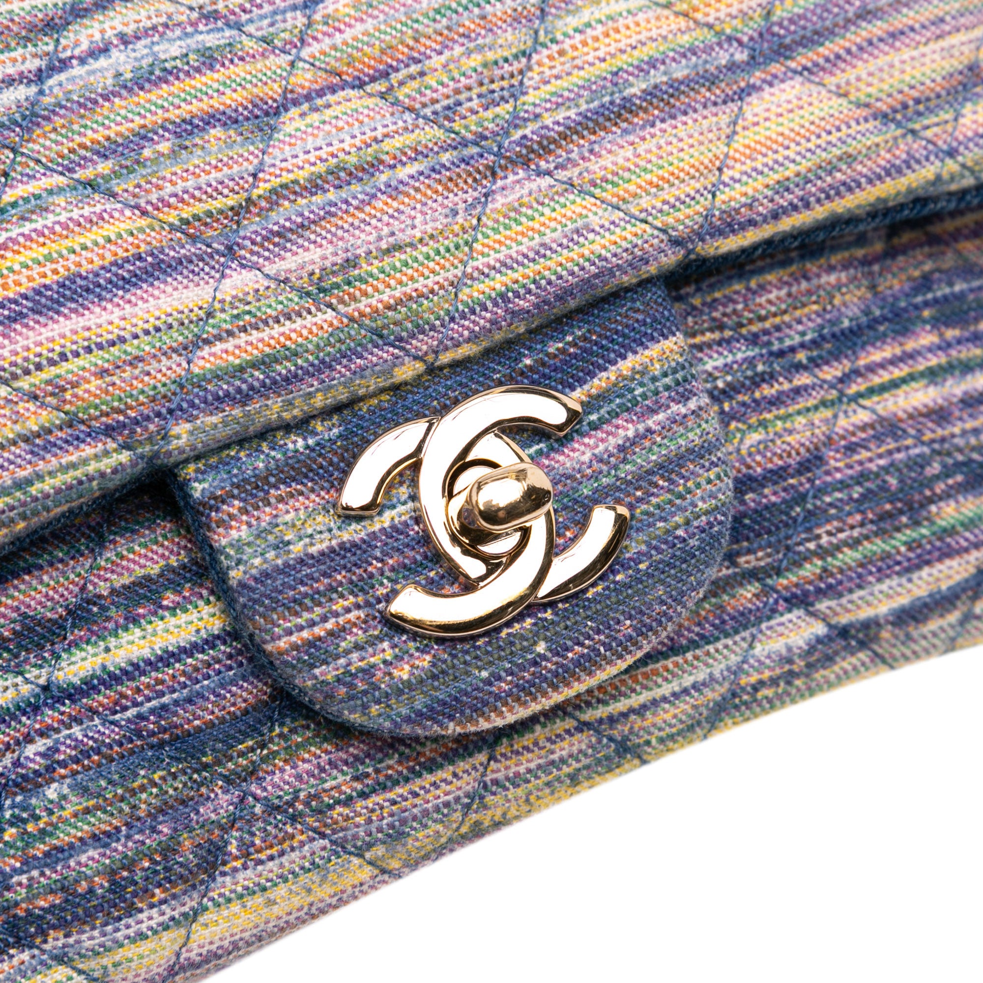 Chanel Mini Rectangular Classic Multicolor Denim Single Flap - image 7