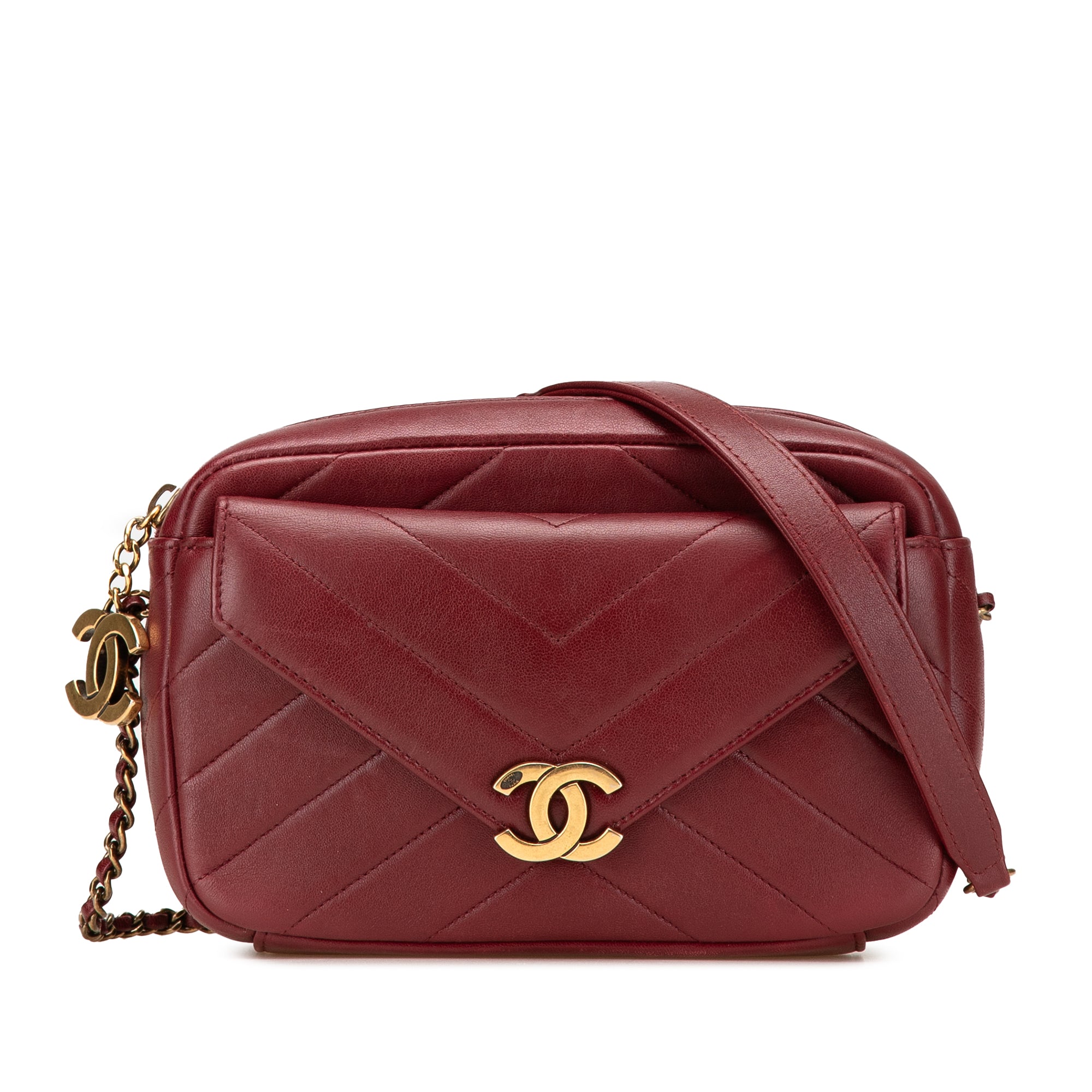 Chanel Small Chevron Lambskin Coco Envelope Camera Case - image 1
