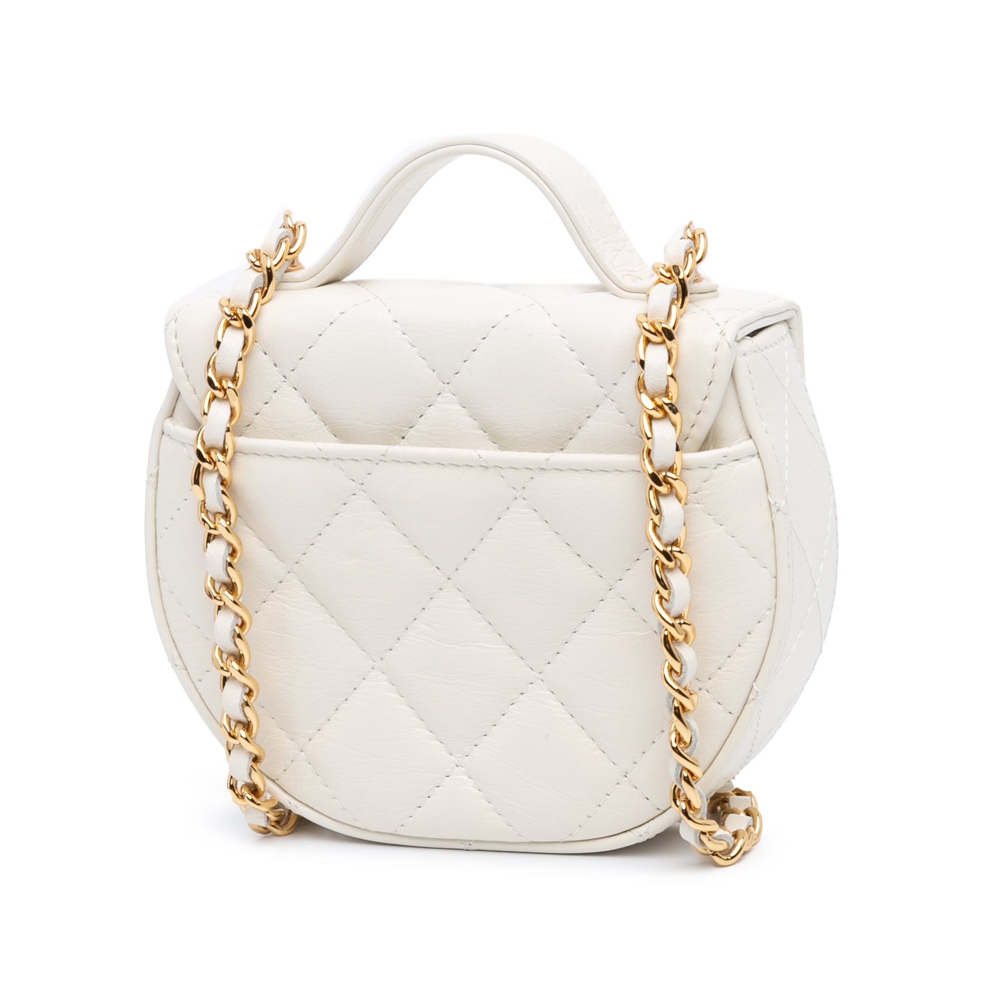 Chanel Mini CC Quilted Aged Calfskin Top Handle Clutch with Chain - image 2