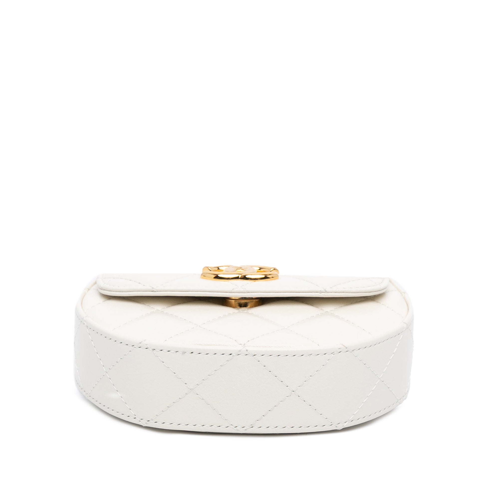 Chanel Mini CC Quilted Aged Calfskin Top Handle Clutch with Chain - image 3