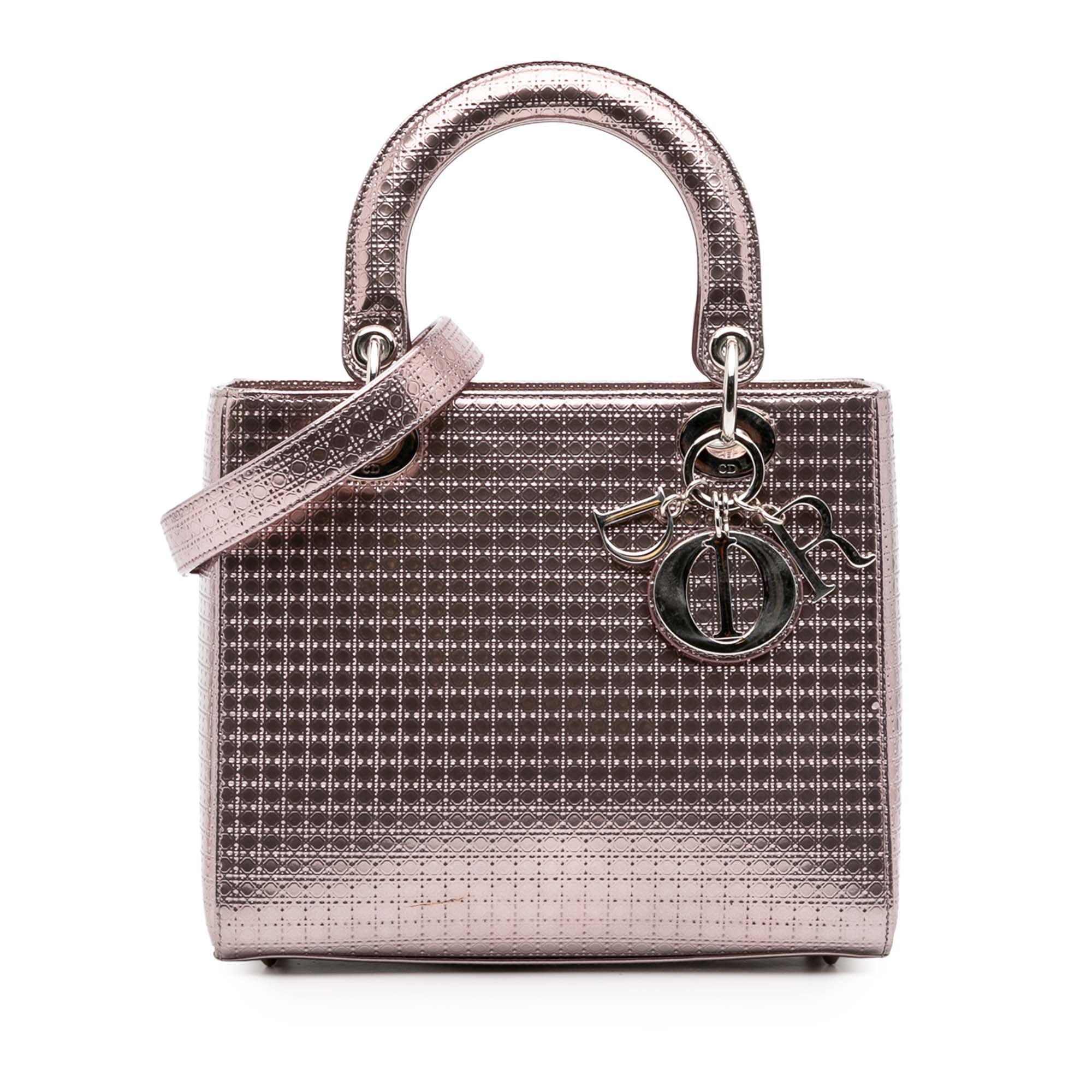 Dior Medium Metallic Patent Microcannage Lady Dior - image 1