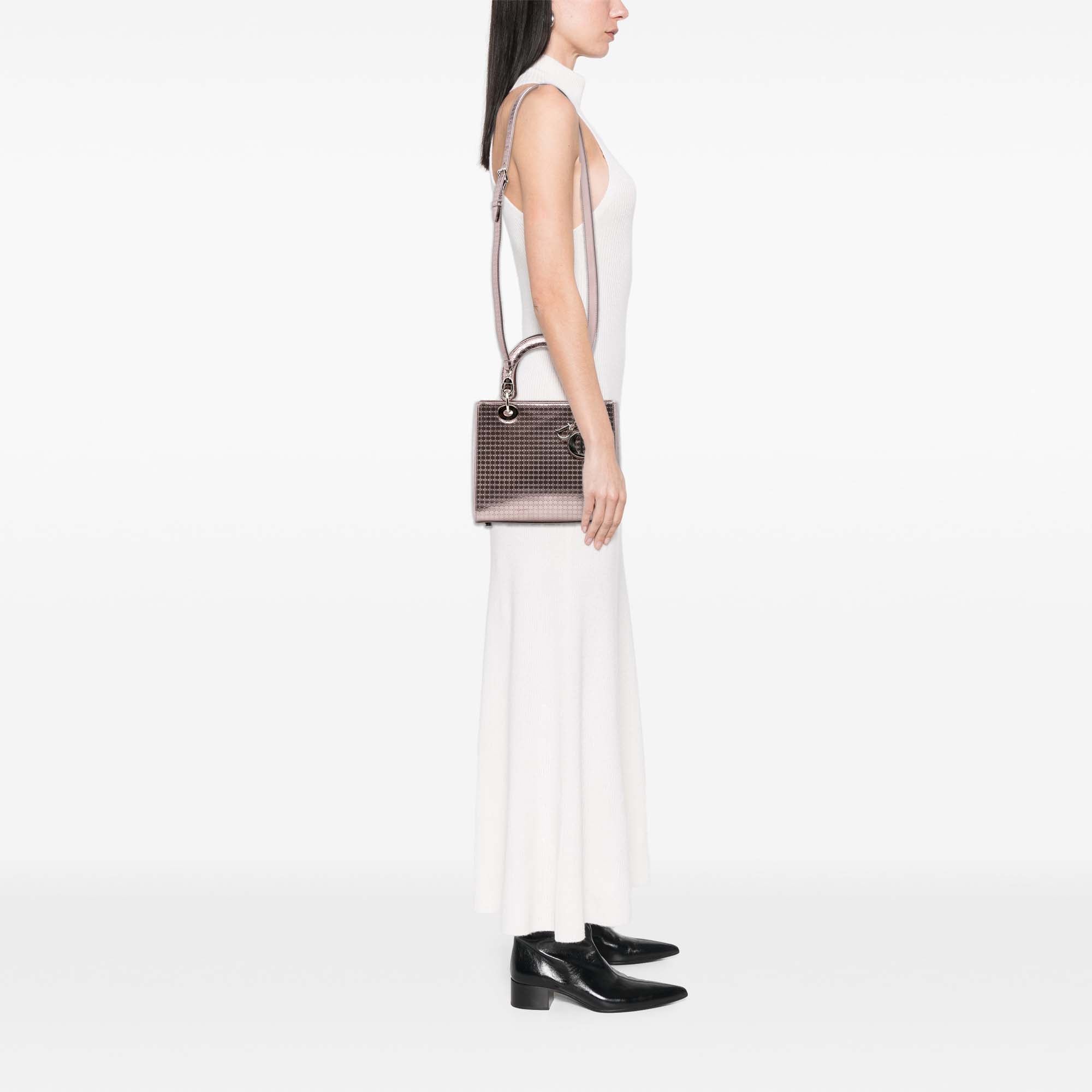 Dior Medium Metallic Patent Microcannage Lady Dior - image 14