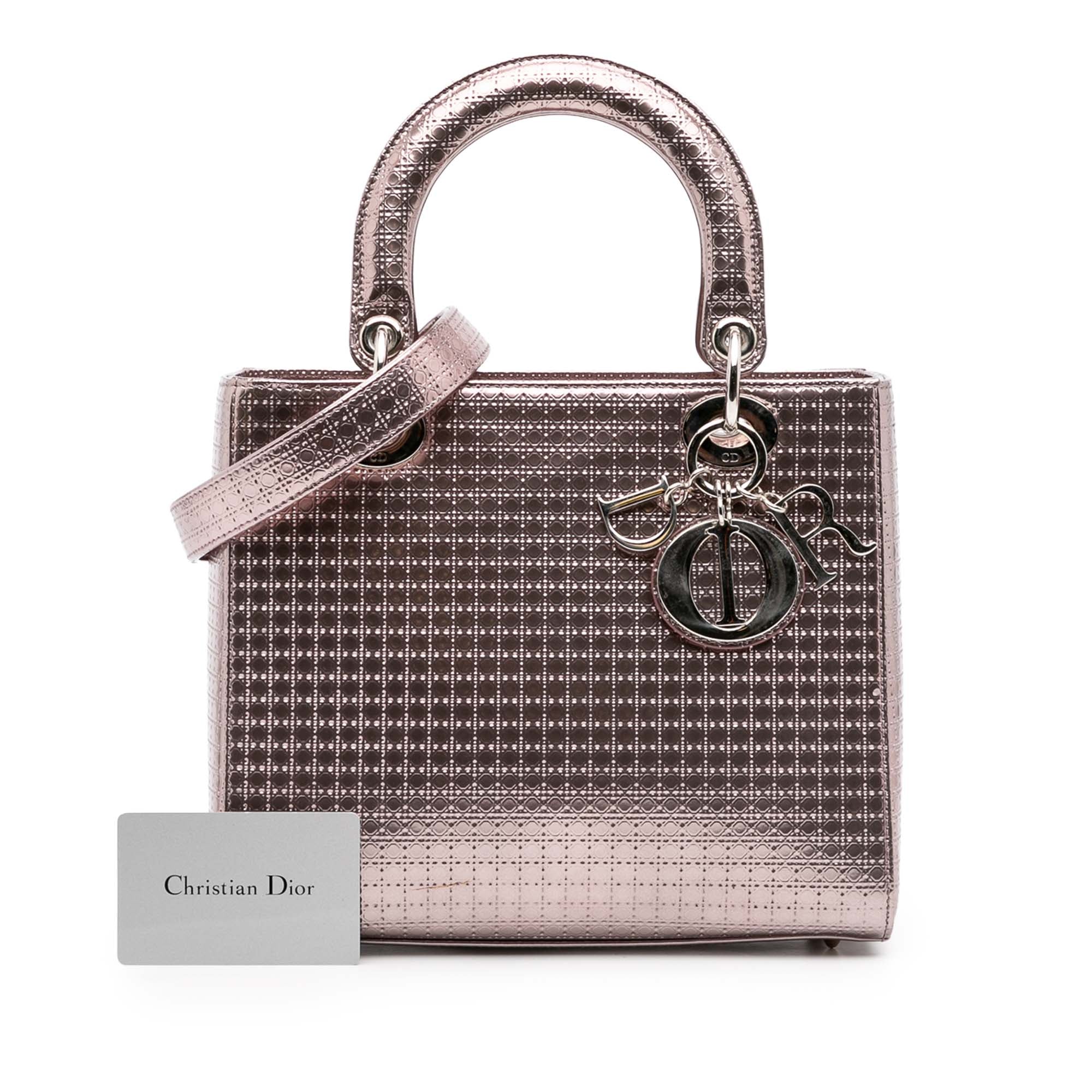 Dior Medium Metallic Patent Microcannage Lady Dior - image 15