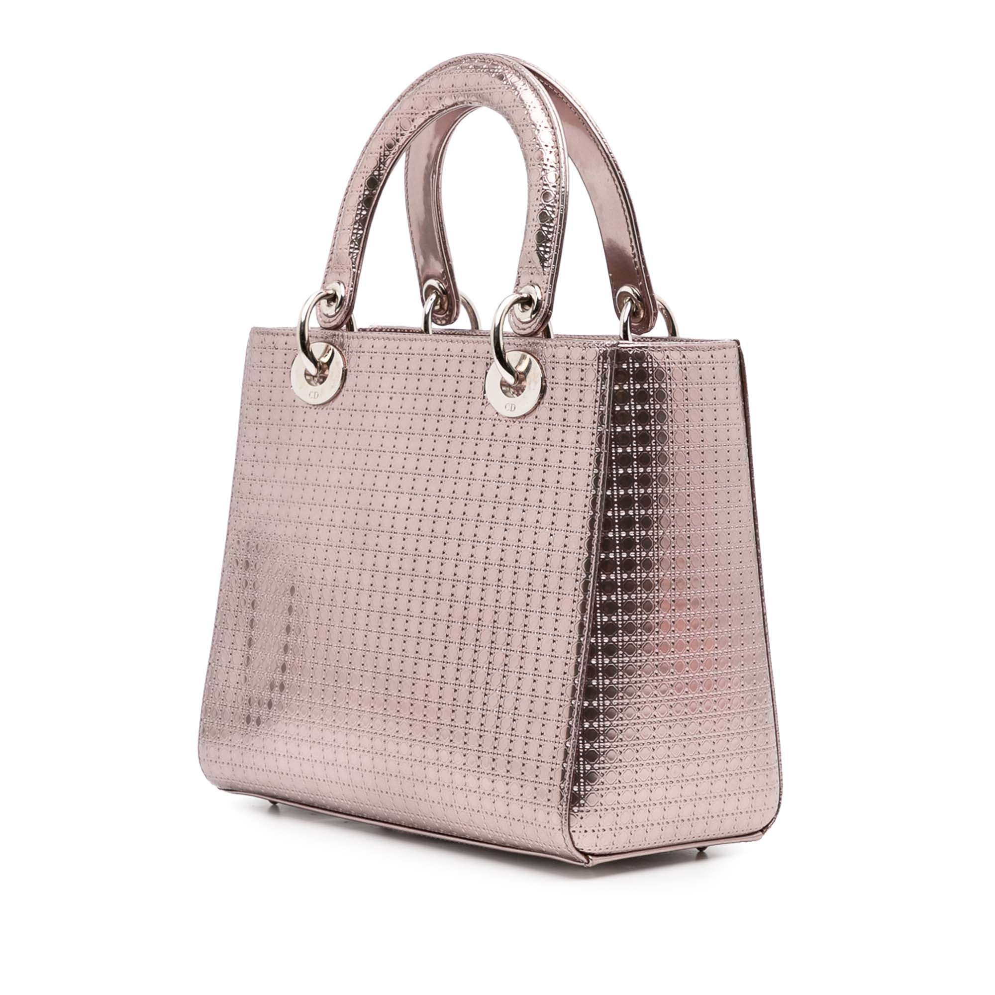 Dior Medium Metallic Patent Microcannage Lady Dior - image 2
