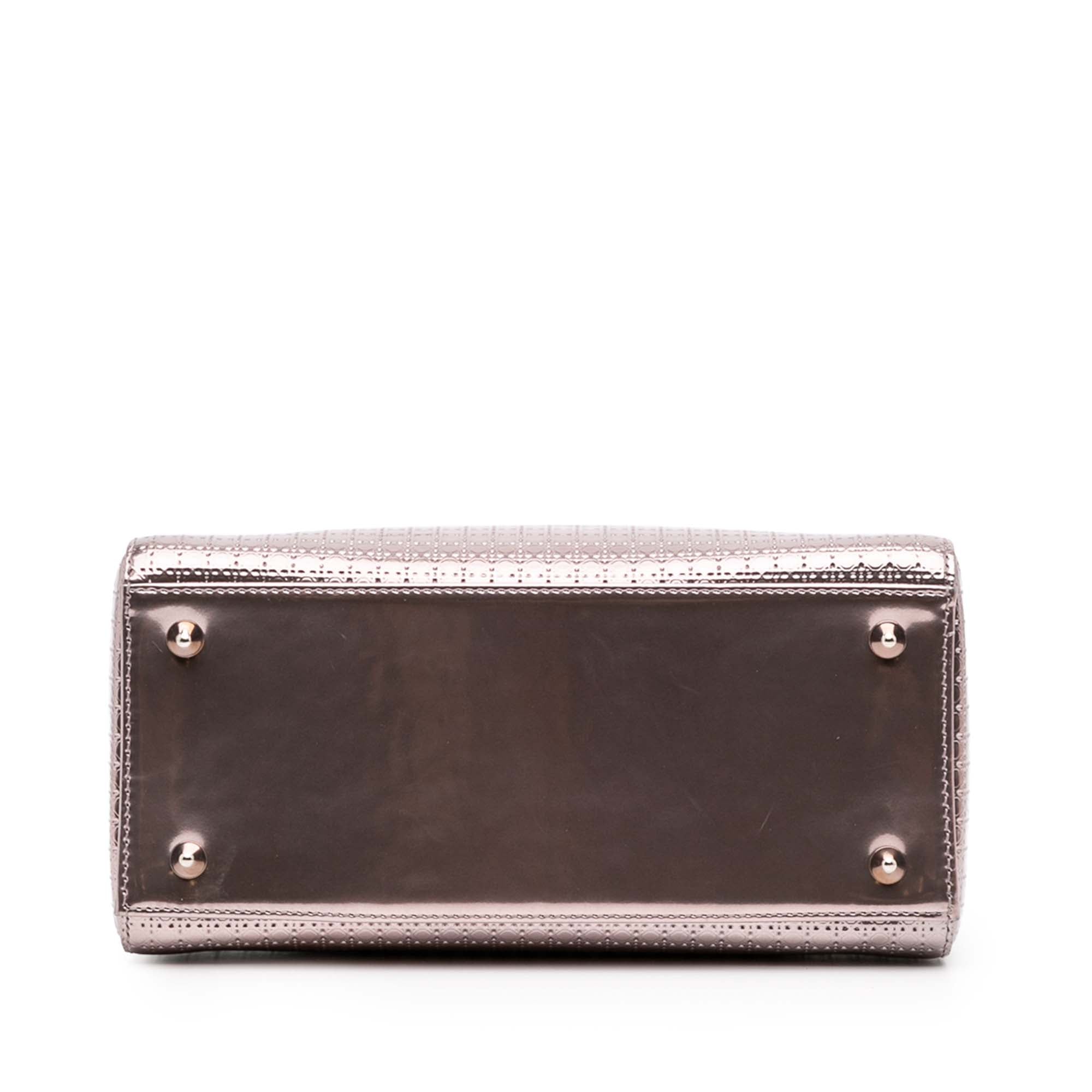 Dior Medium Metallic Patent Microcannage Lady Dior - image 3