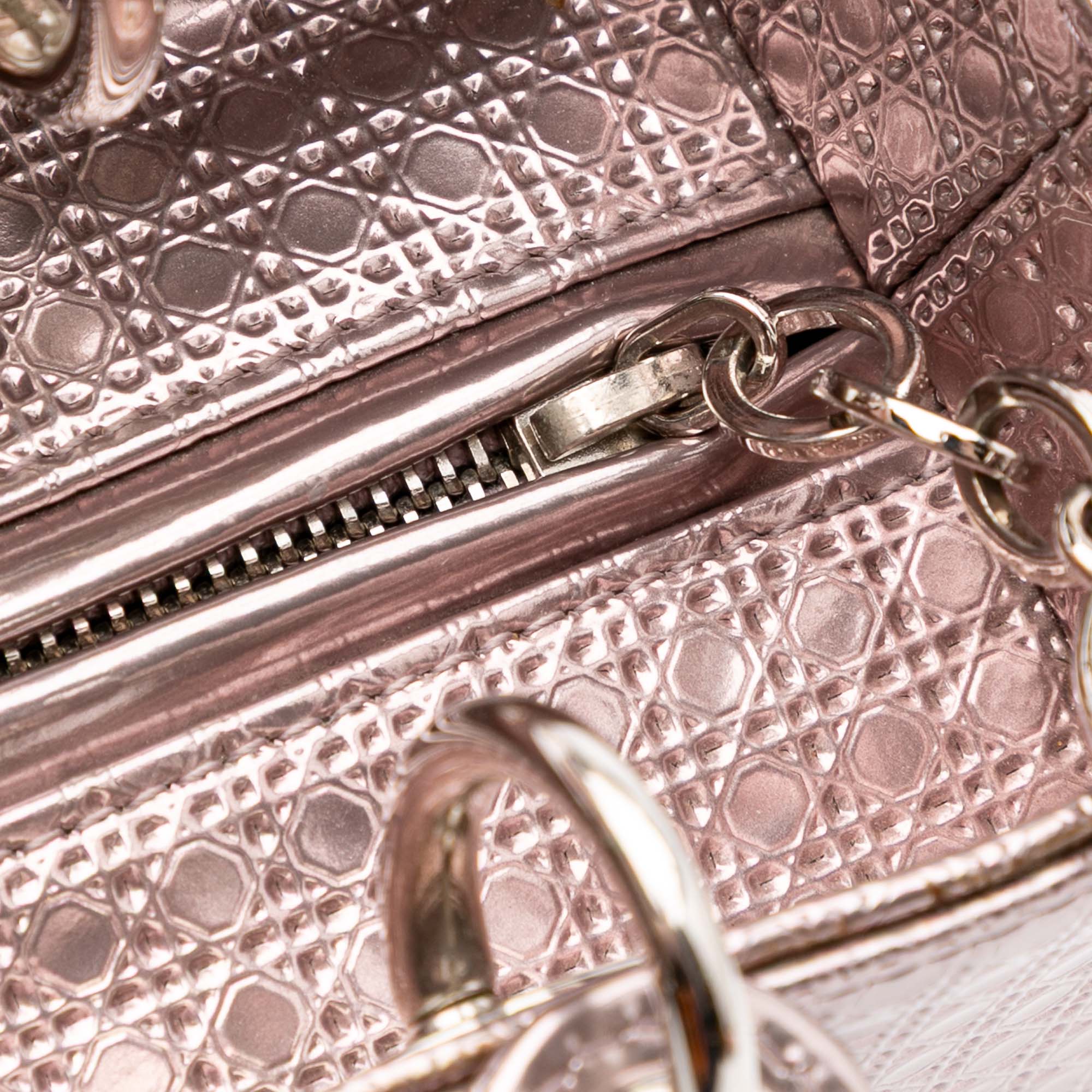 Dior Medium Metallic Patent Microcannage Lady Dior - image 8