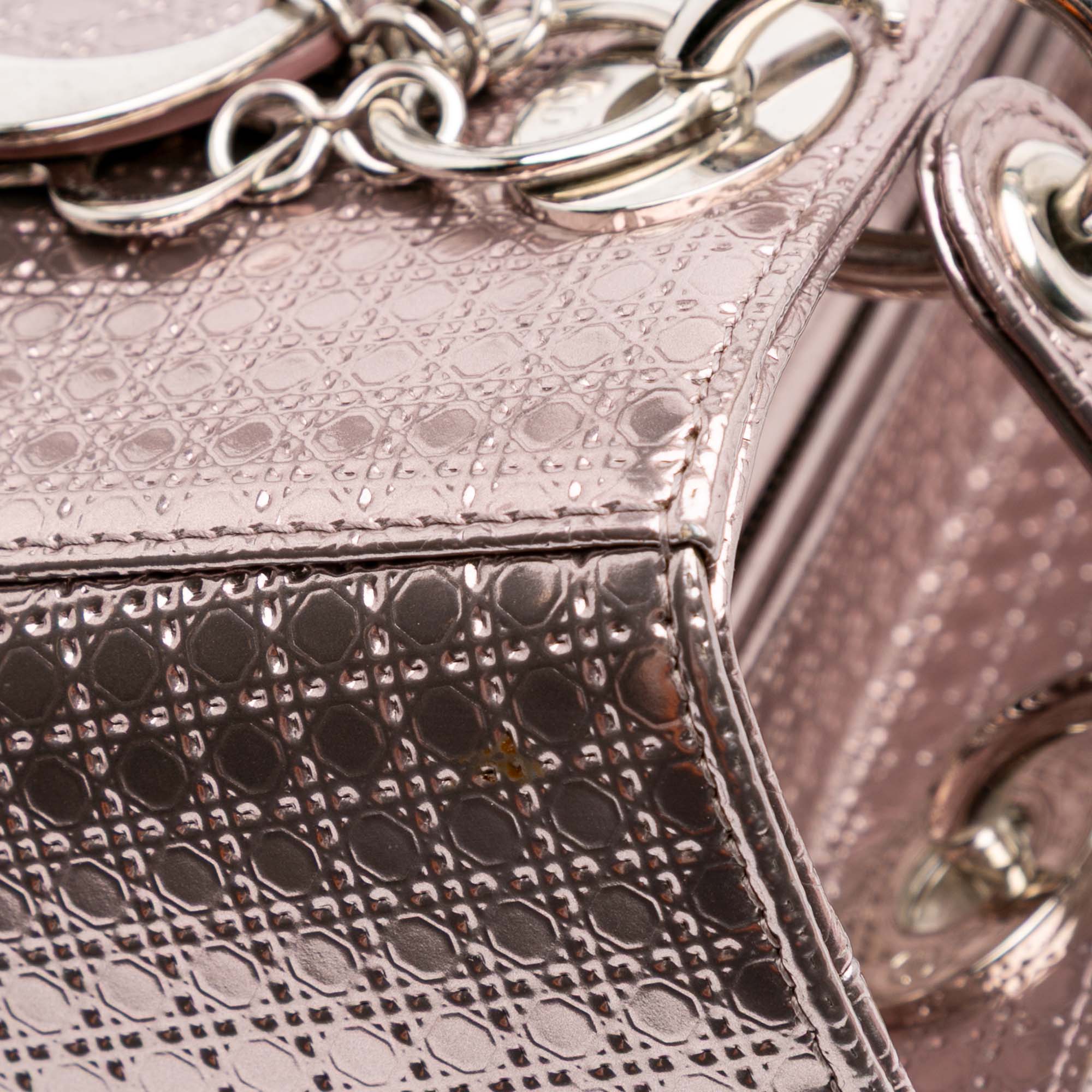 Dior Medium Metallic Patent Microcannage Lady Dior - image 9
