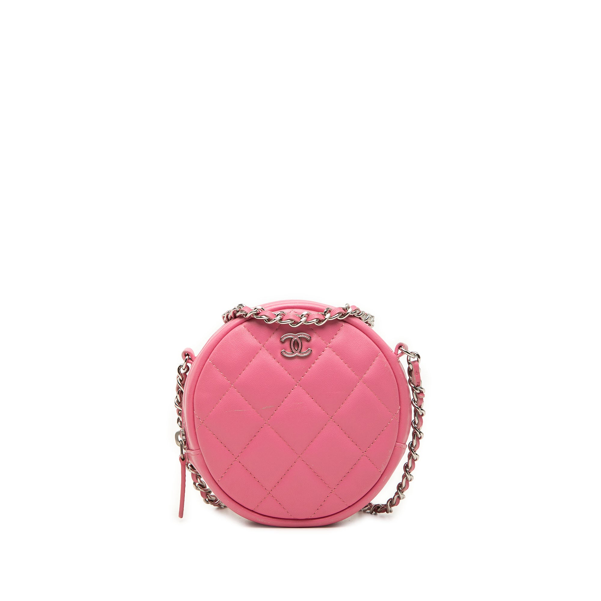Chanel CC Quilted Lambskin Round Clutch With Chain - image 1