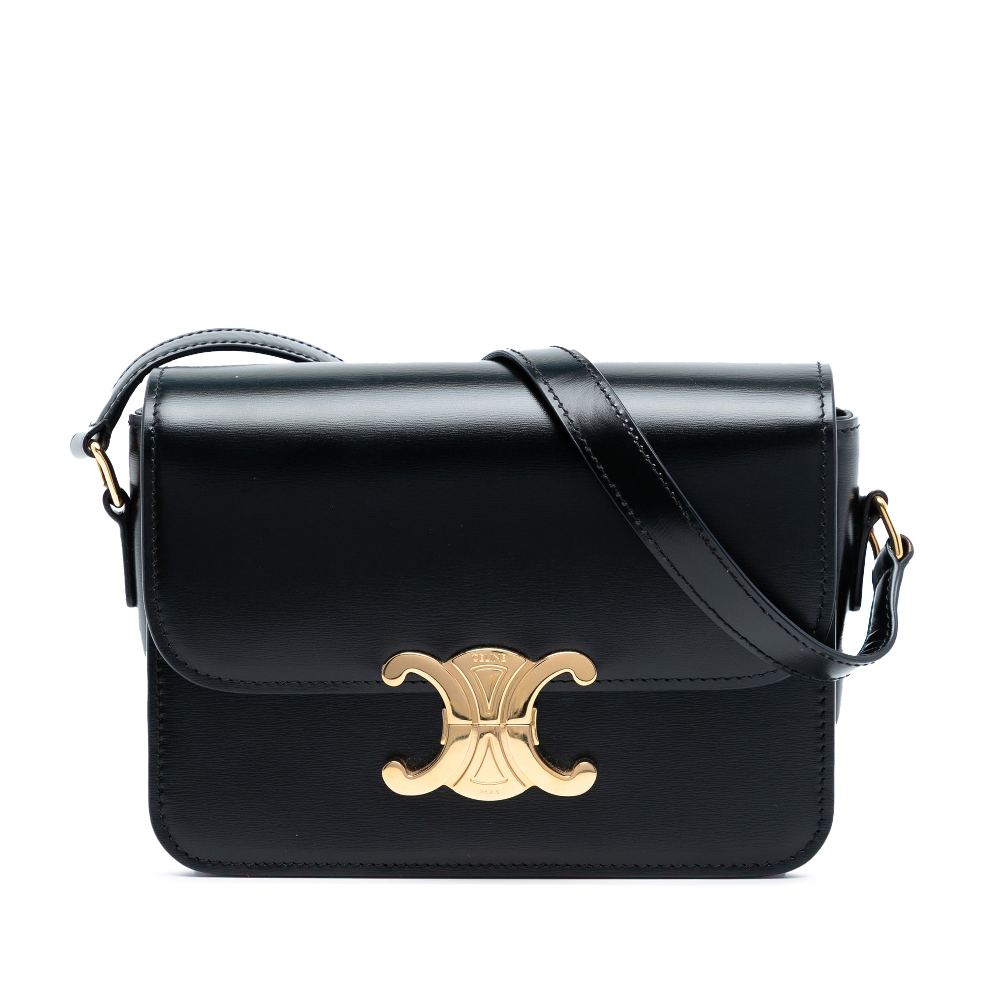 Celine Teen Shiny Calfskin Triomphe Crossbody - image 1