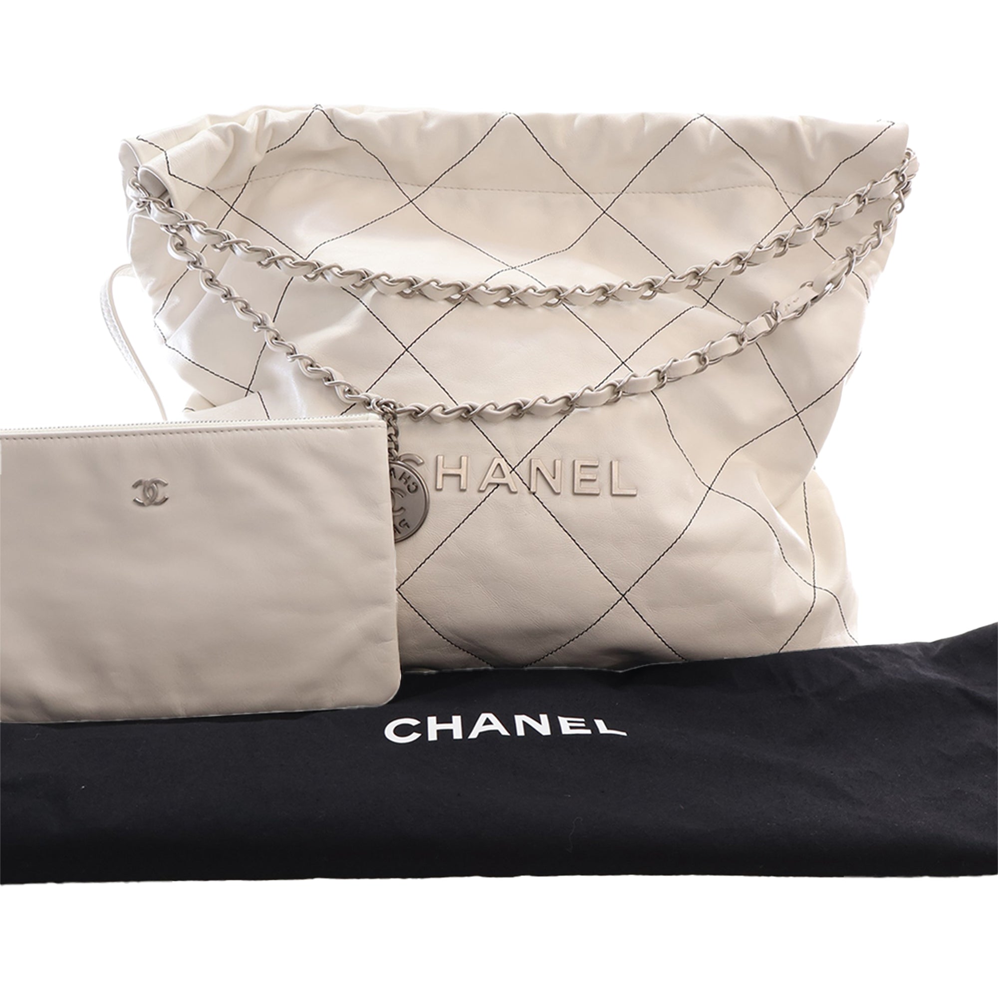 Chanel Small Quilted Shiny Calfskin 22 Handbag - image 15