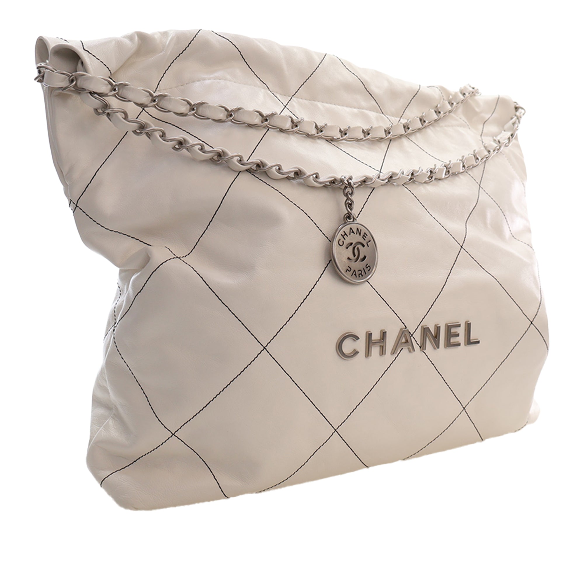 Chanel Small Quilted Shiny Calfskin 22 Handbag - image 7