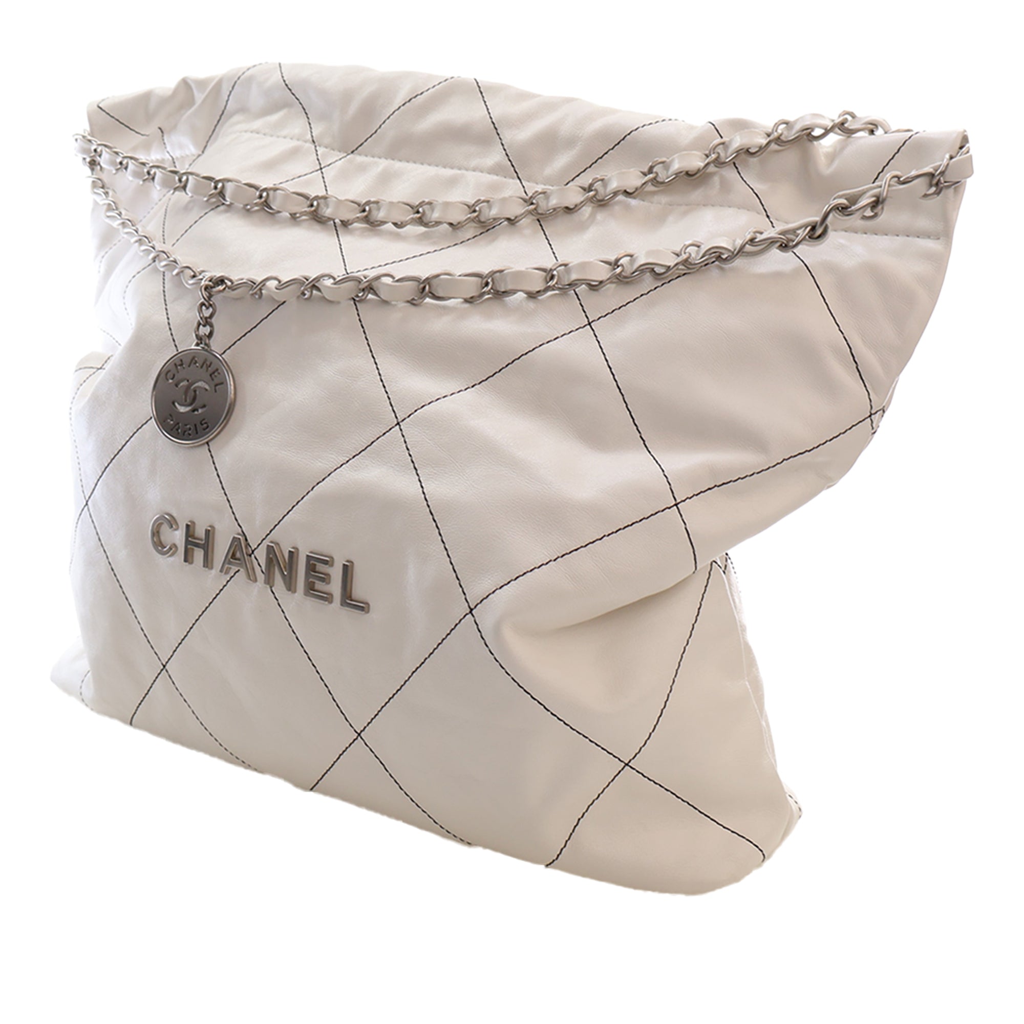 Chanel Small Quilted Shiny Calfskin 22 Handbag - image 8