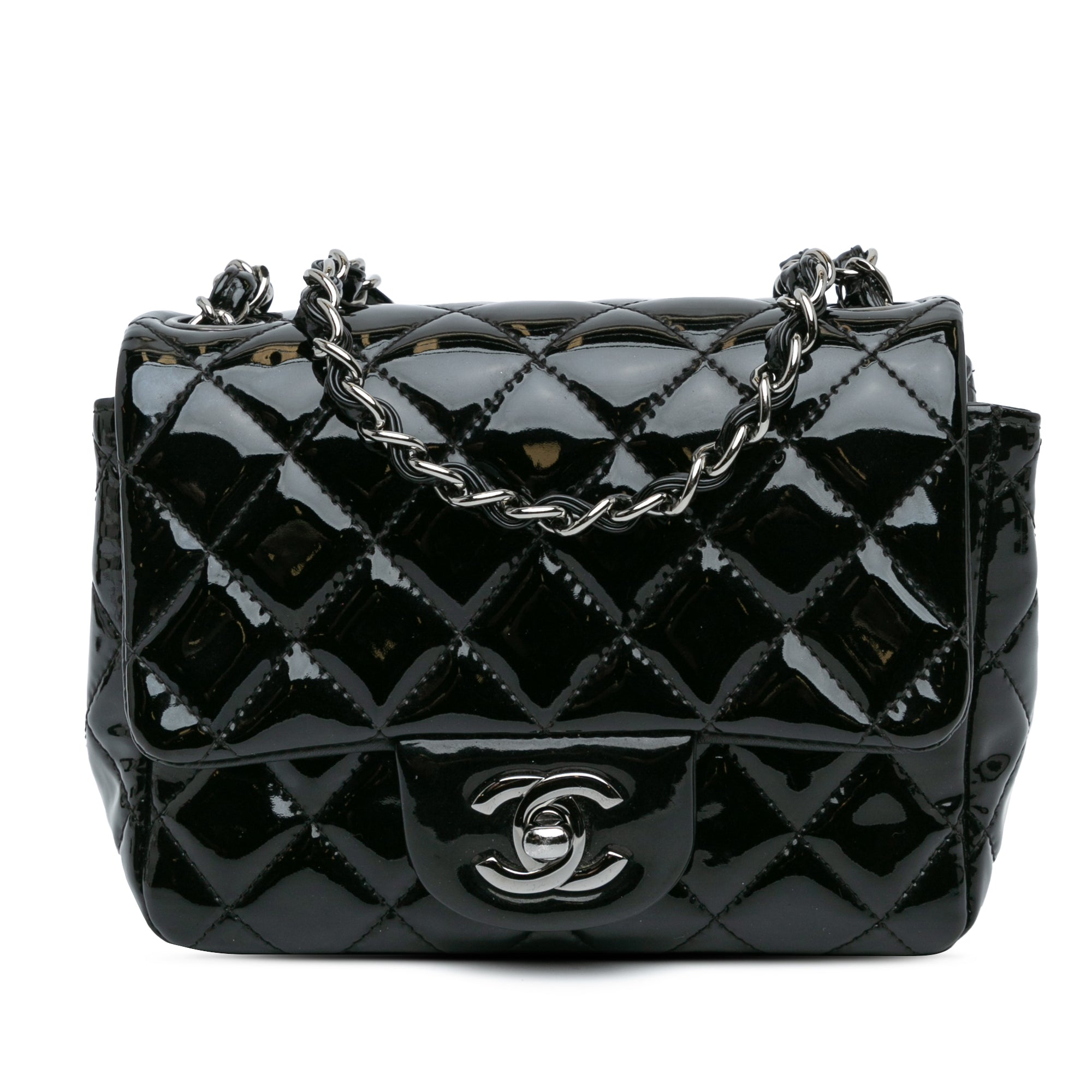 Chanel Mini Square Classic Patent Single Flap - image 1
