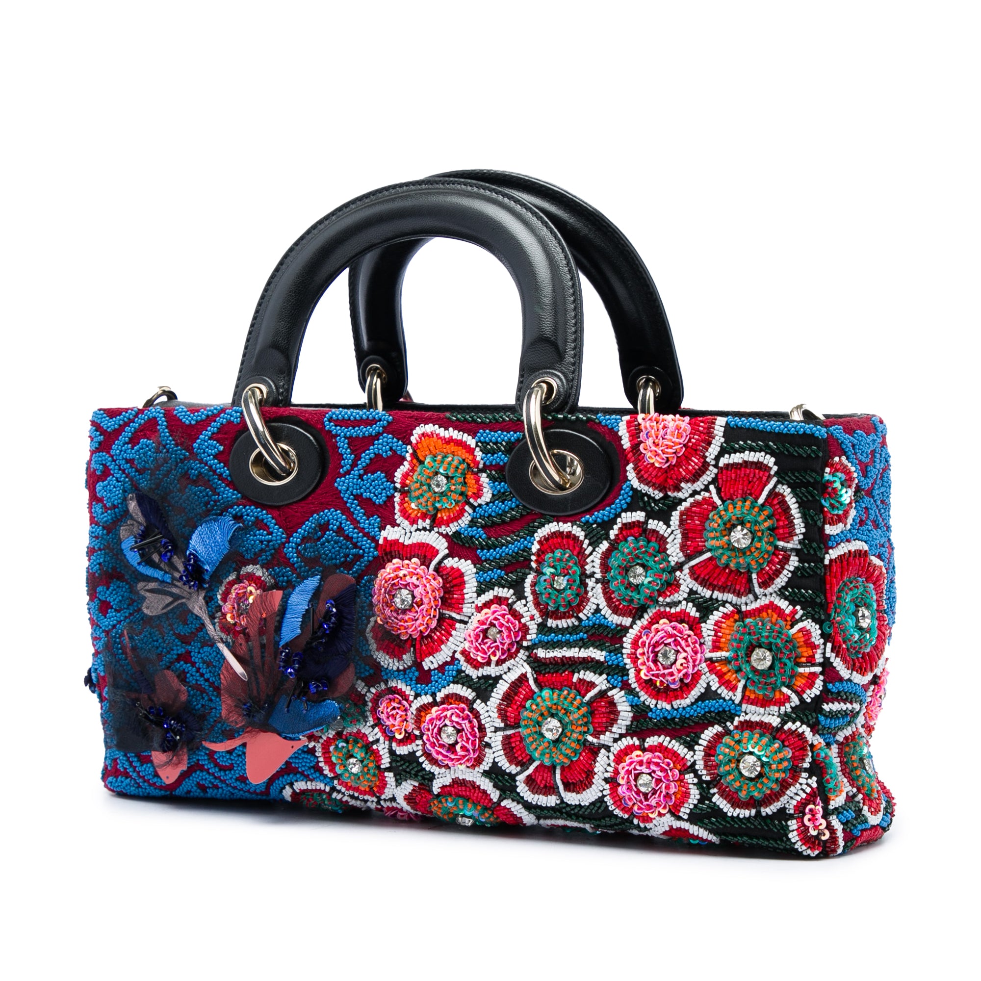 Dior Medium Beaded Ribbon Embroidered Floral Lady D Joy - image 2