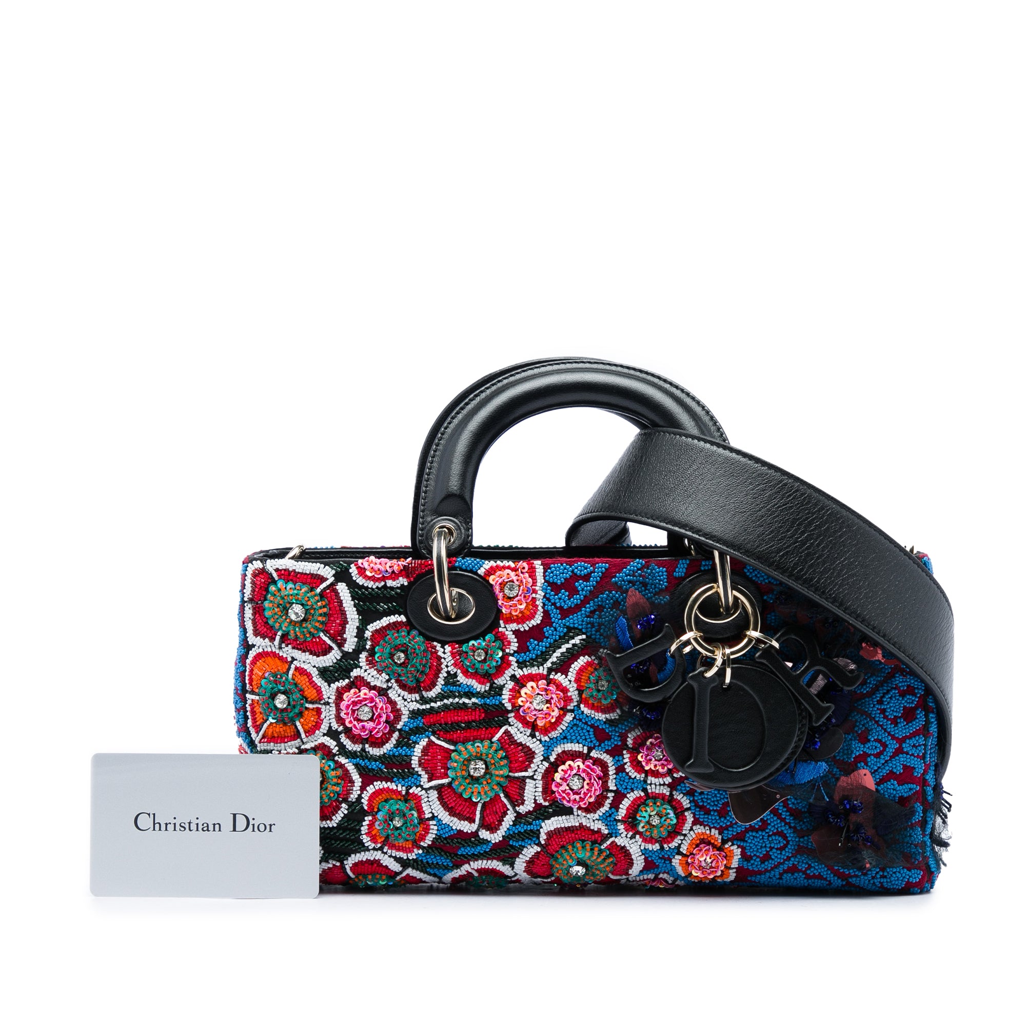 Dior Medium Beaded Ribbon Embroidered Floral Lady D Joy - image 6