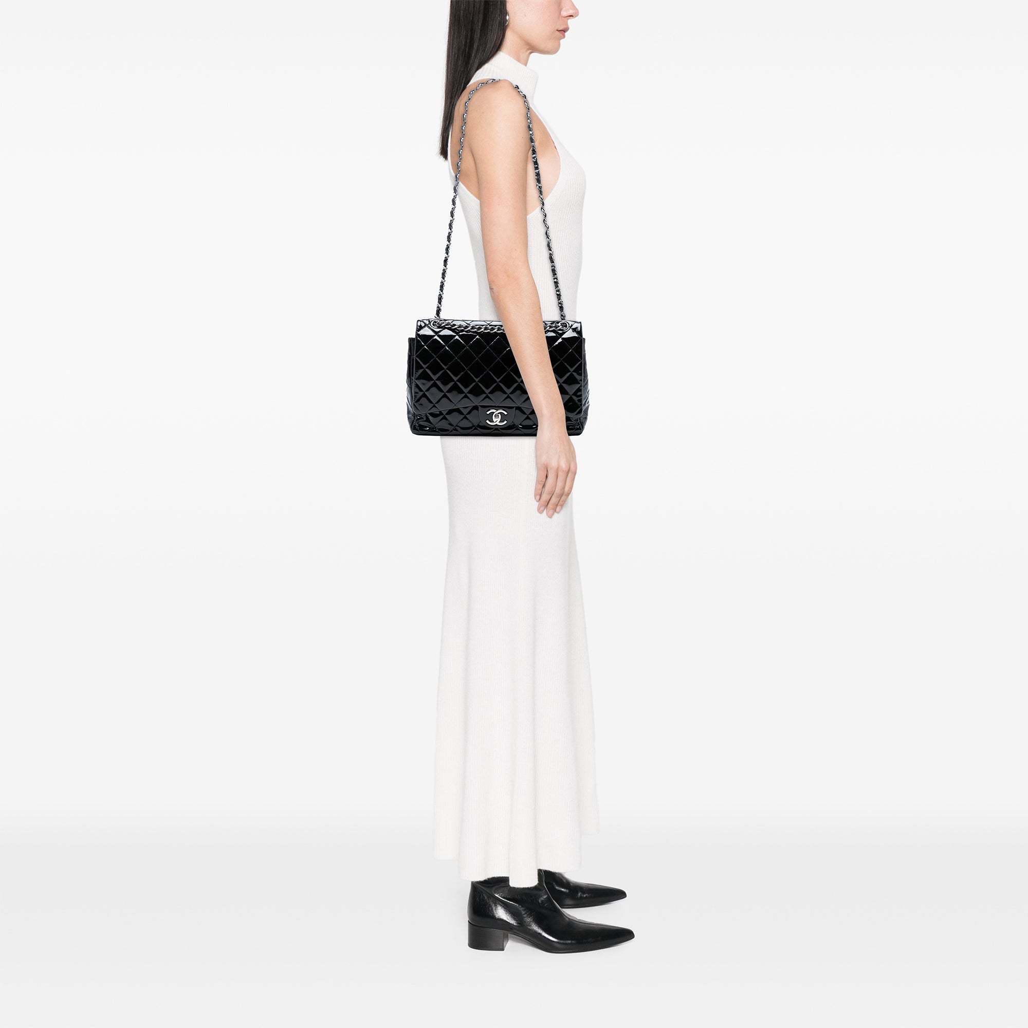 Chanel Maxi Classic Patent Double Flap - image 7