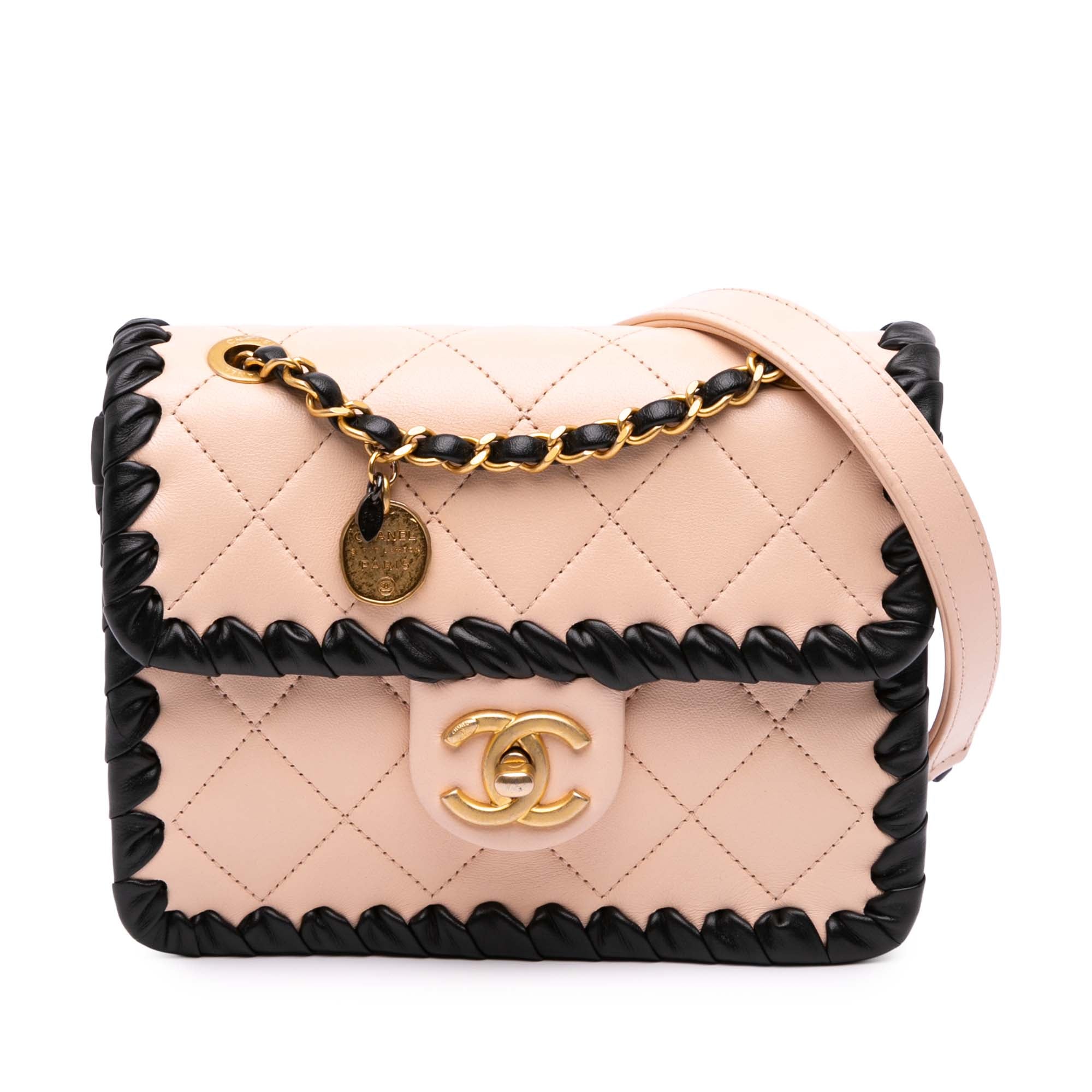 Chanel Mini CC Quilted Bicolor Calfskin Braided My Own Frame Flap - image 1