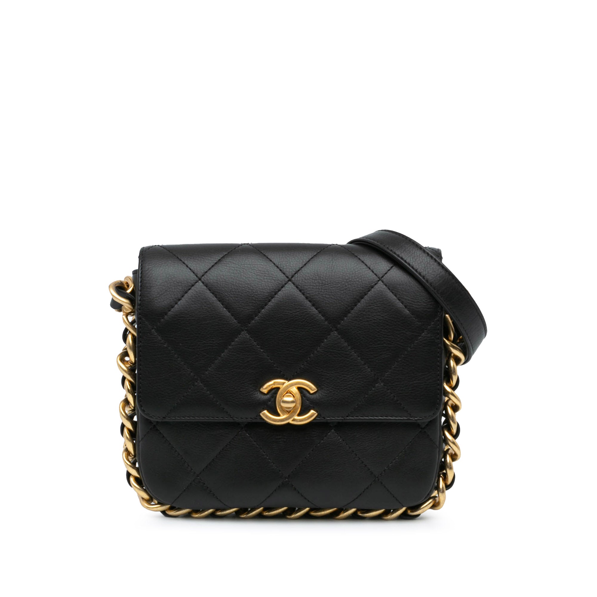 Chanel Small Quilted Calfskin Framing Chain Flap - image 1