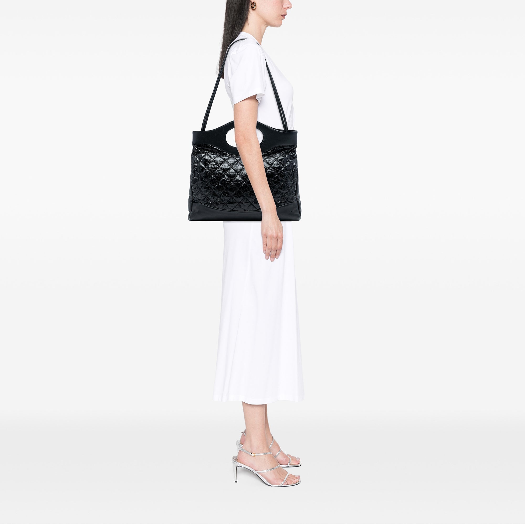 Chanel Large Quilted Shiny Aged Calfskin 31 Shopping Bag - image 7
