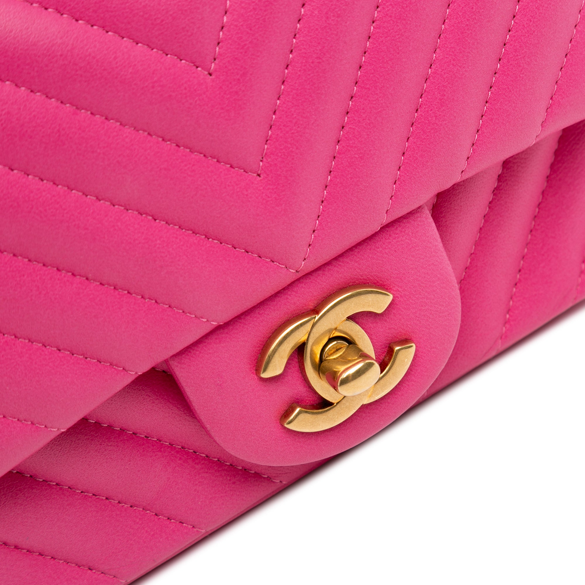 Chanel Mini Square Classic Chevron Lambskin Single Flap - image 4
