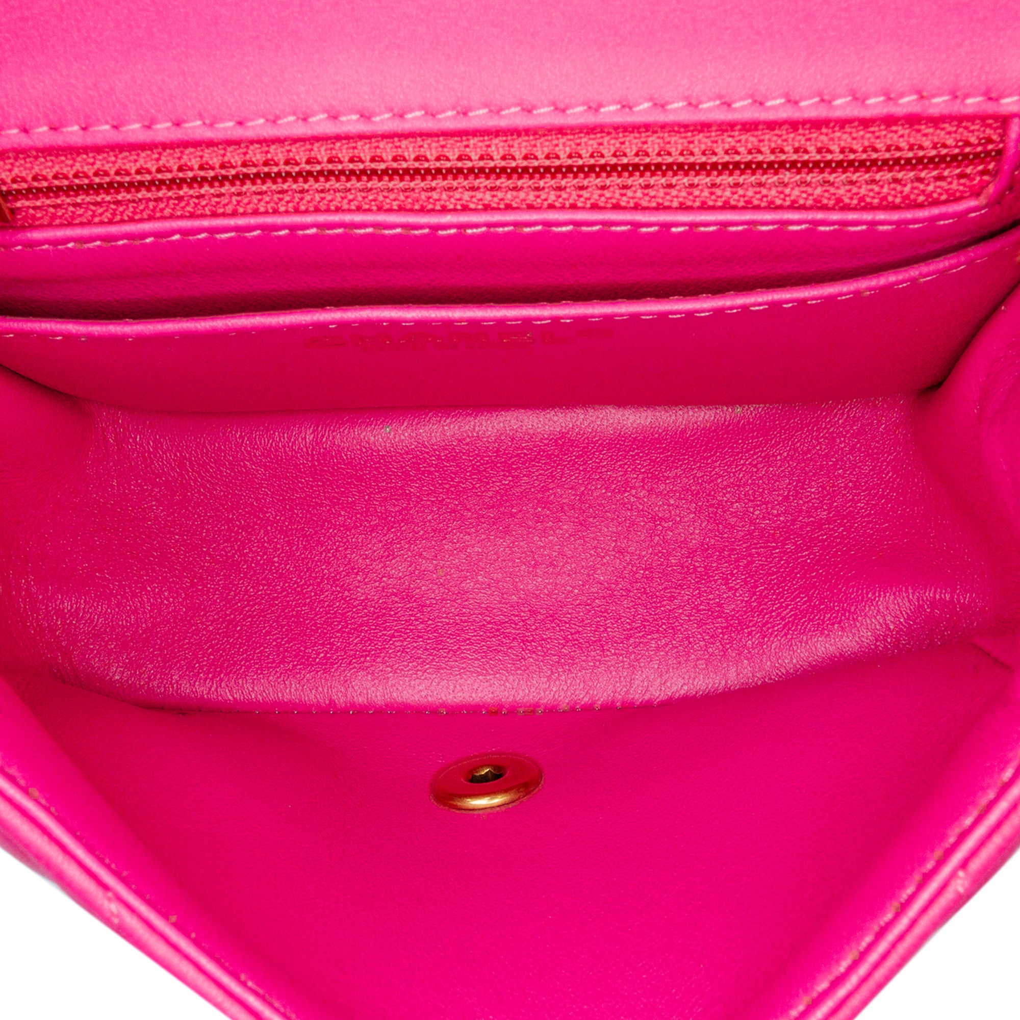 Chanel Mini Square Classic Chevron Lambskin Single Flap - image 5