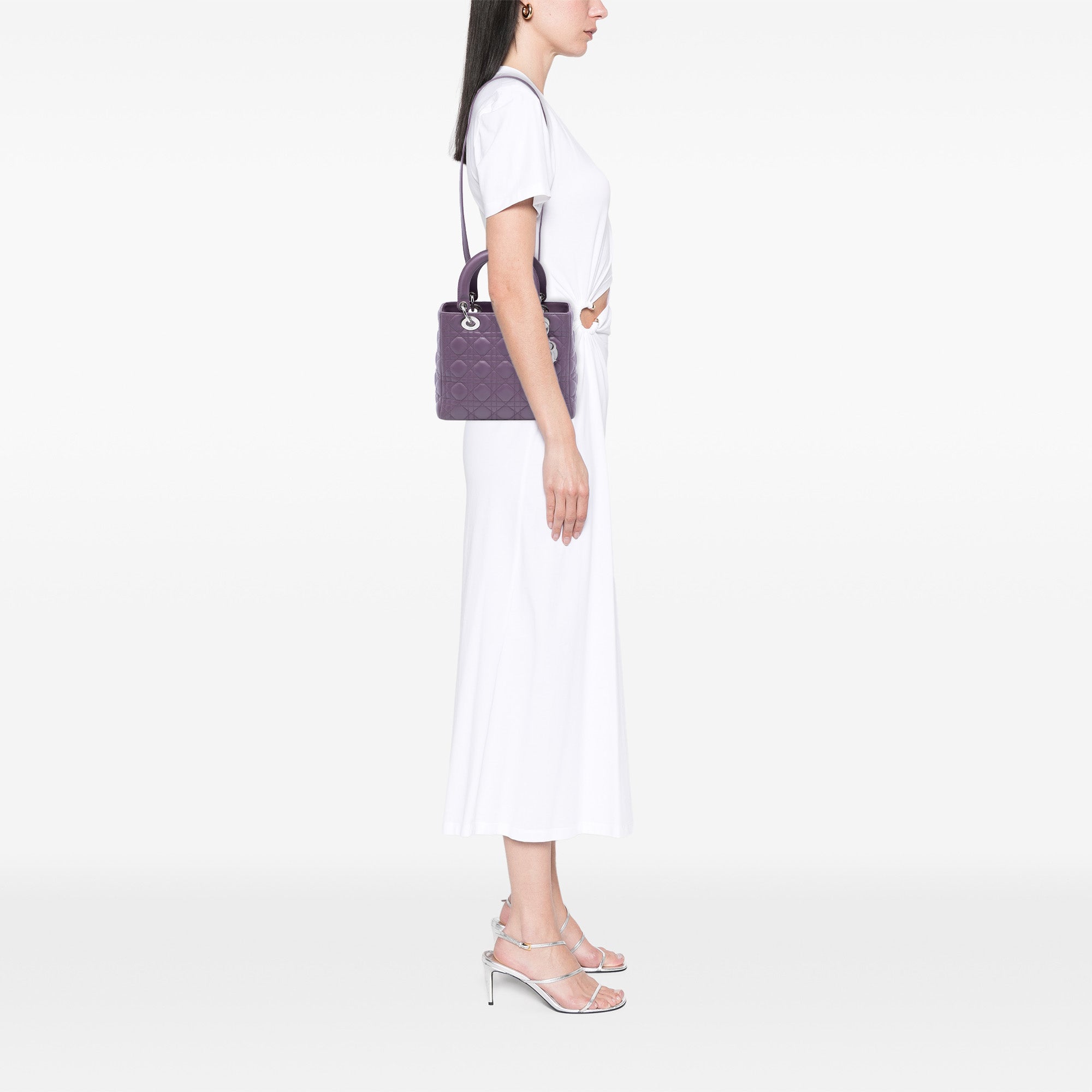Dior Medium Lambskin Cannage Lady Dior - image 7