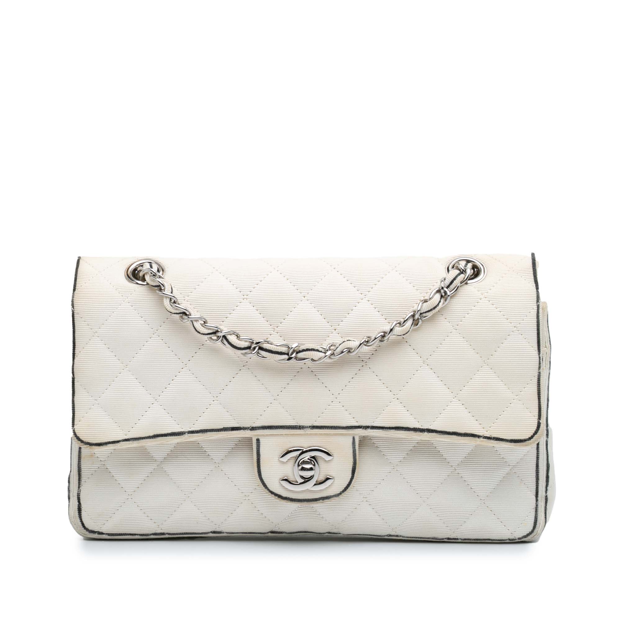 Chanel Medium Classic Printed Grosgrain Double Flap - image 1
