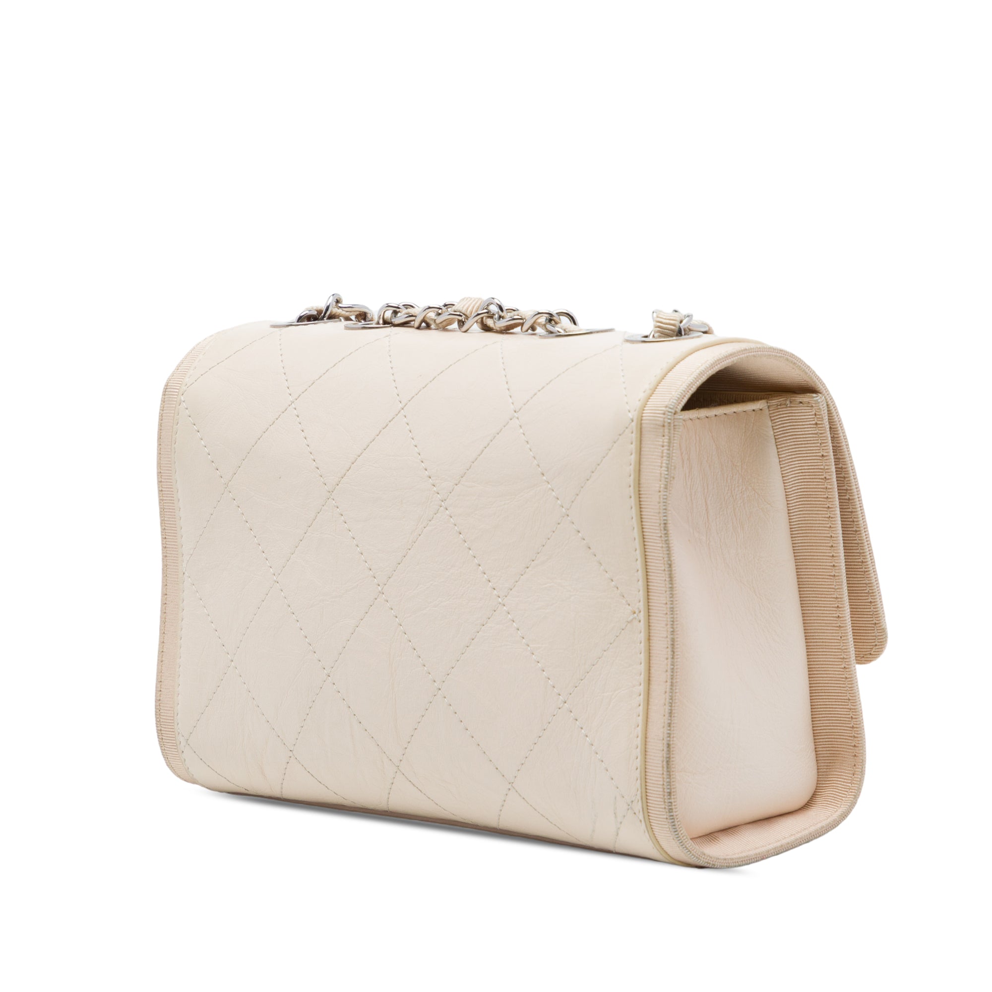 Chanel CC Quilted Crumpled Calfskin and Grosgrain Flap - image 2