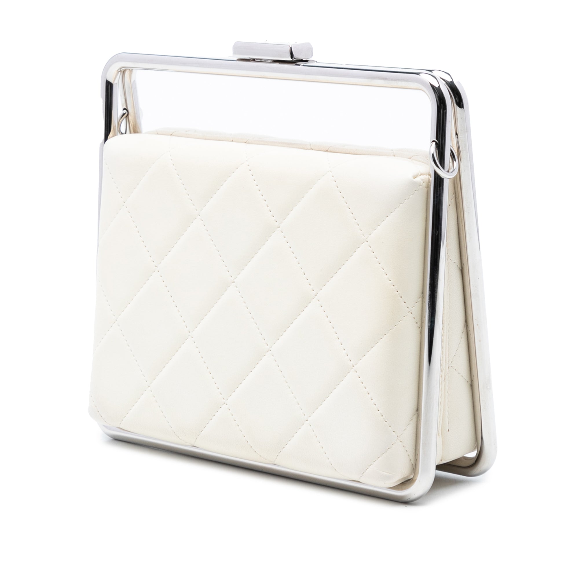 Chanel Quilted Lambskin Metal Bar Convertible Clutch - image 2