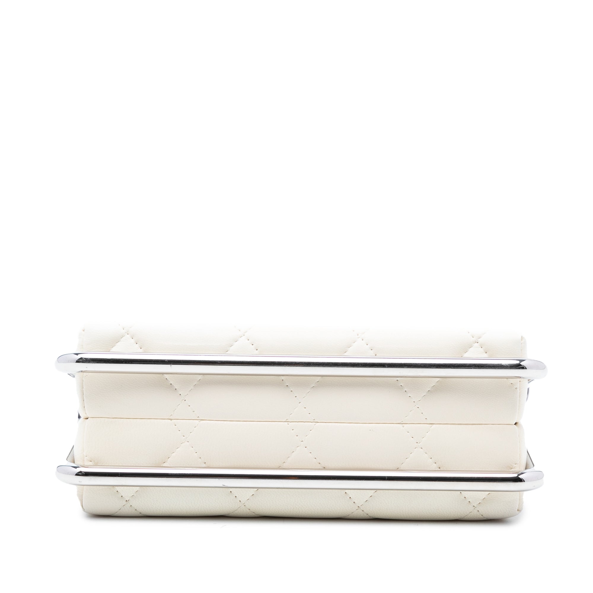 Chanel Quilted Lambskin Metal Bar Convertible Clutch - image 3