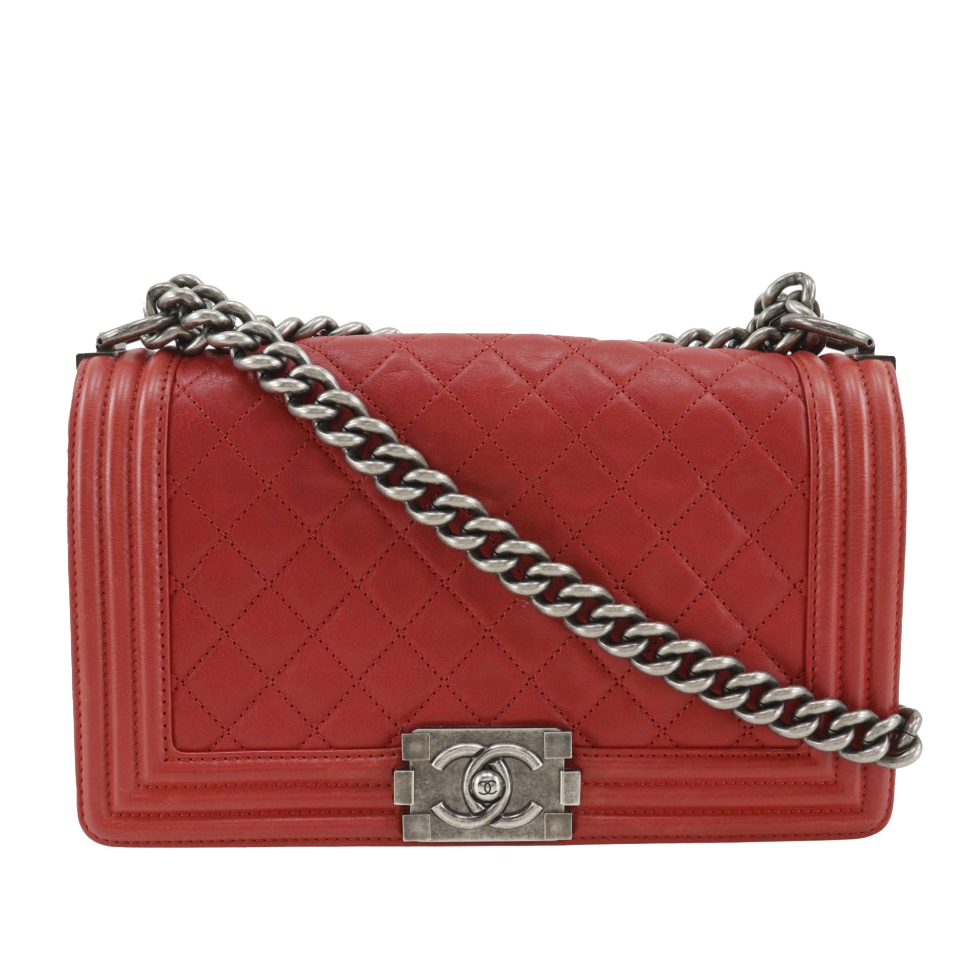 Chanel Old Medium Quilted Lambskin Boy Flap - image 1