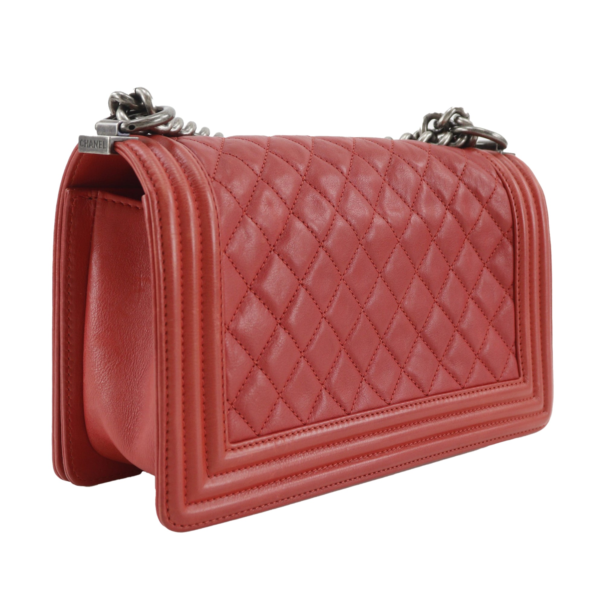 Chanel Old Medium Quilted Lambskin Boy Flap - image 3